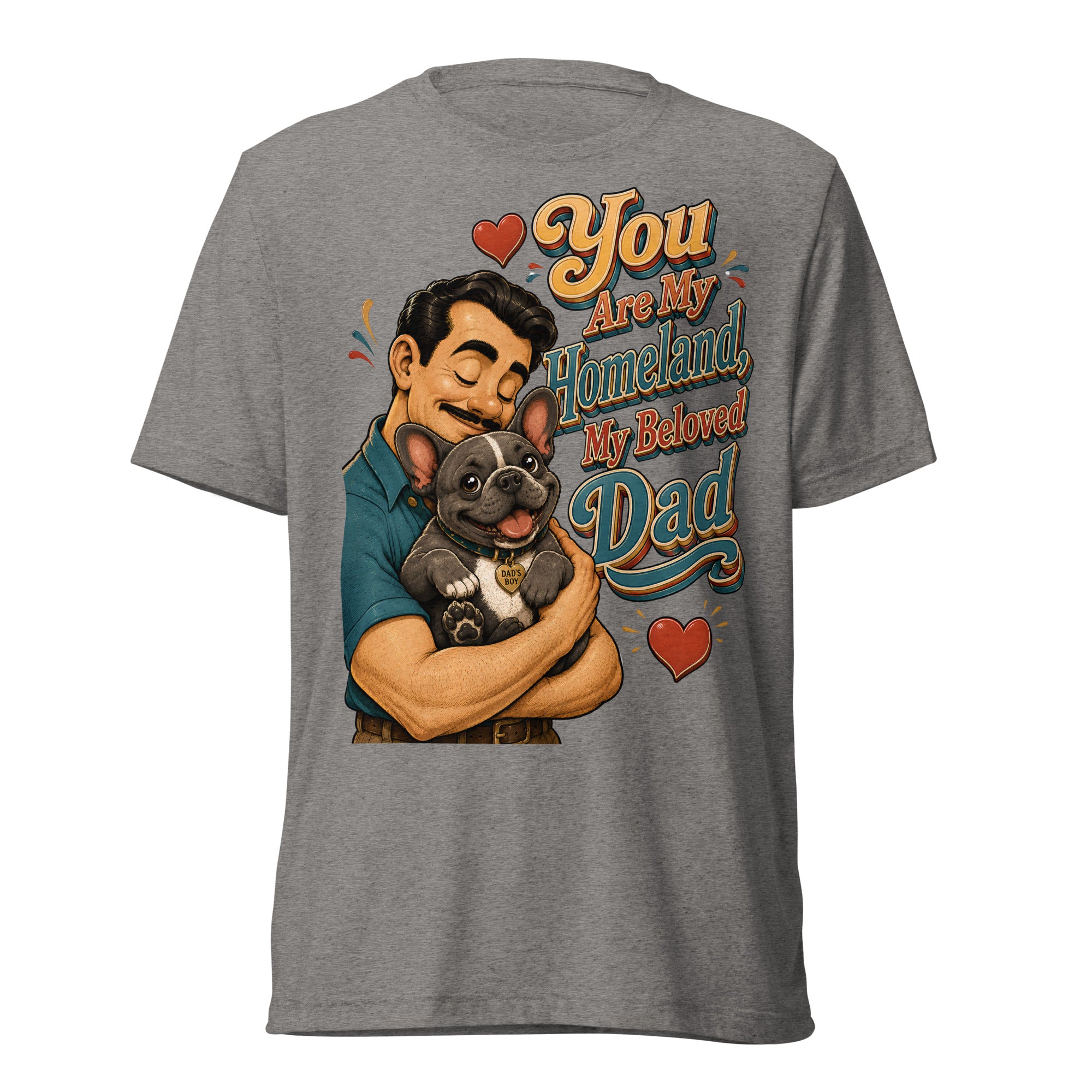French Bulldog Dad Homeland Retro T-Shirt by printfluence.net