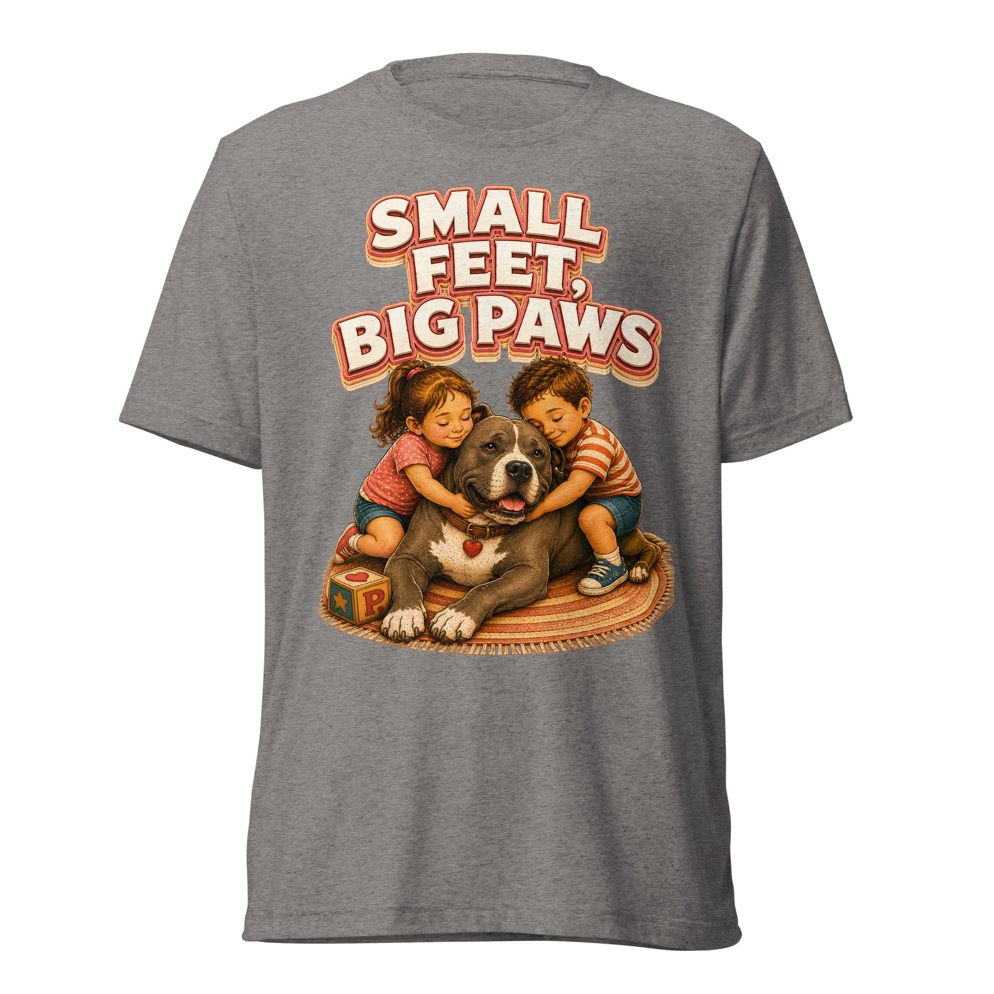 Pitbull Lovers Short Sleeve Tee - Small Feet Big Paws by printfluence.net