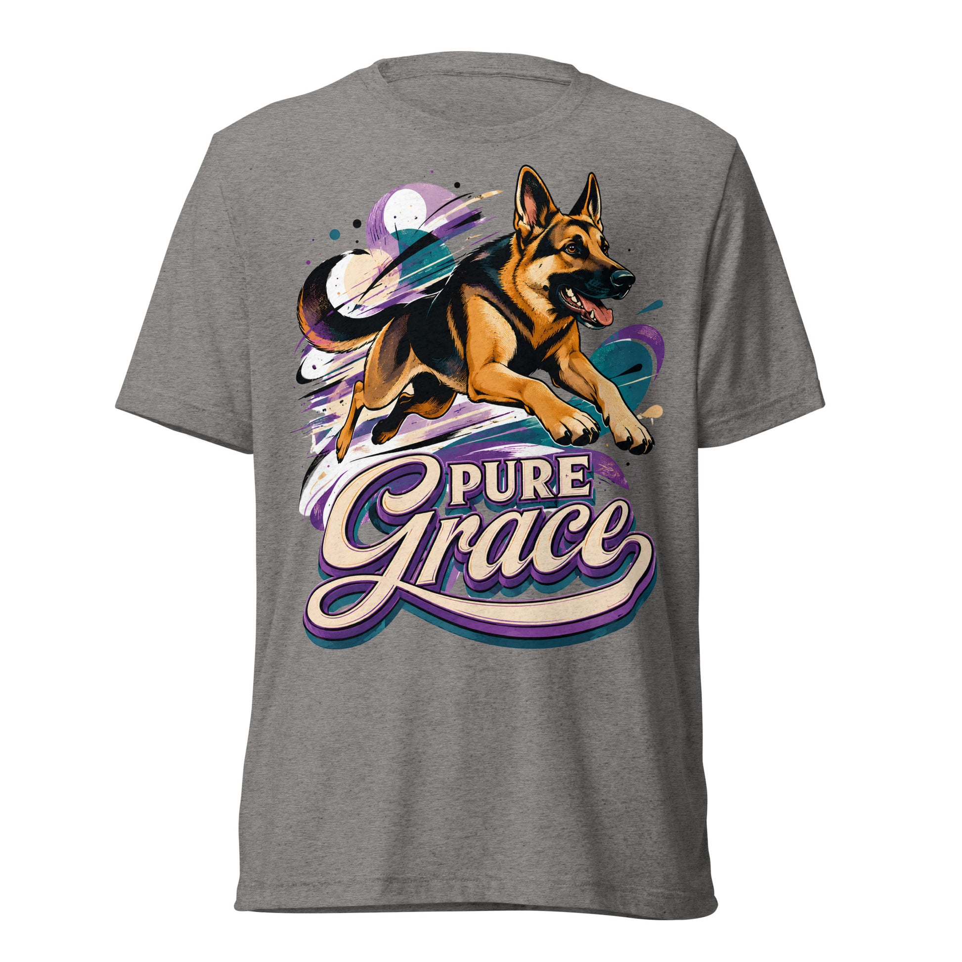 Pure Grace Graphic Tri-Blend T-Shirt | Vintage German Shepherd Unisex Tee T-6 by printfluence.net