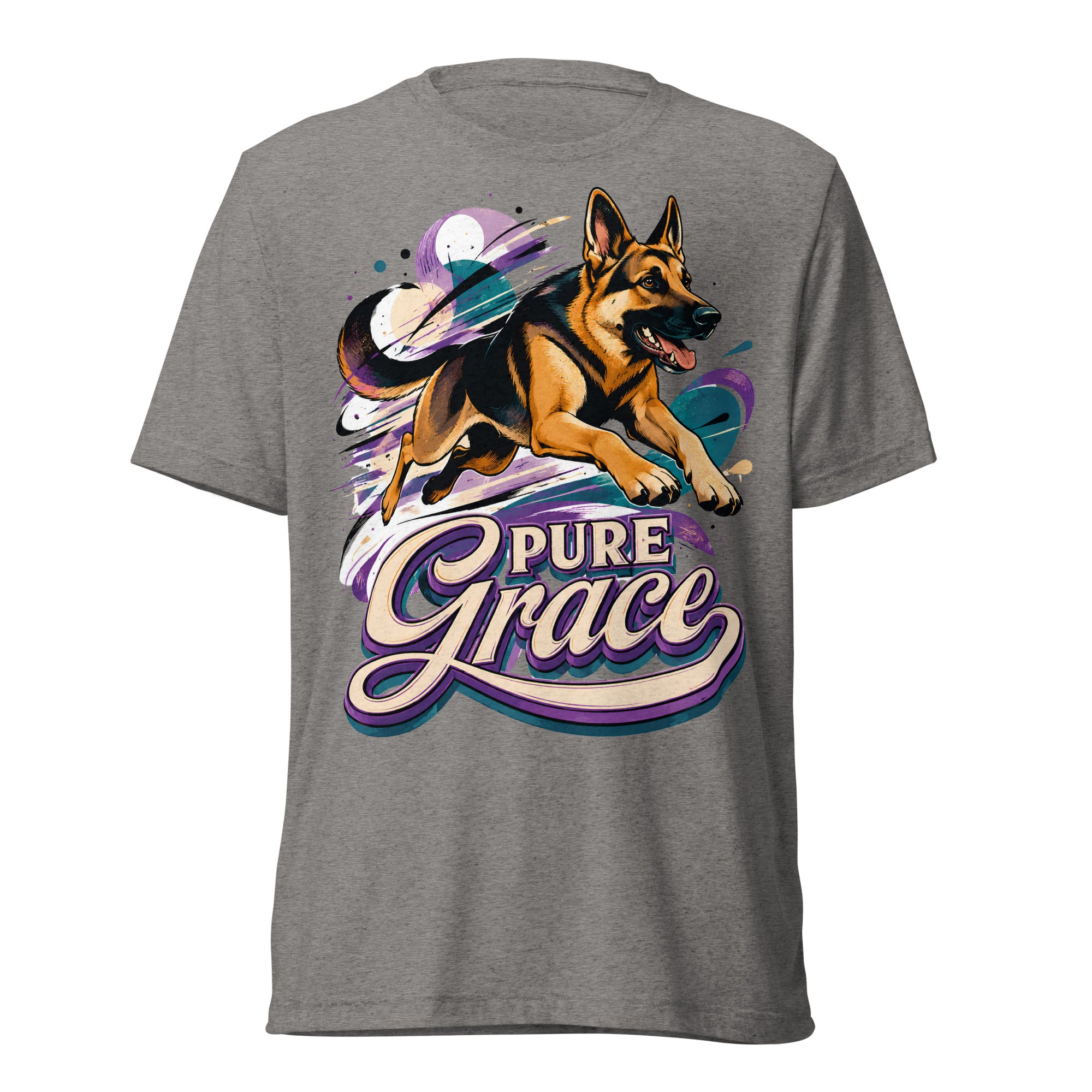 Pure Grace Graphic Tri-Blend T-Shirt | Vintage German Shepherd Unisex Tee T-6 by printfluence.net