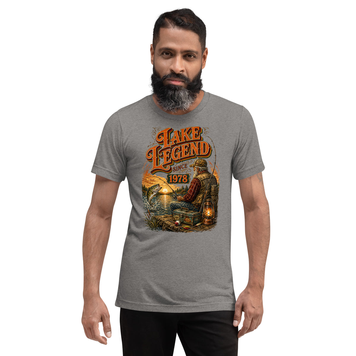 Fishing Lovers | Unisex Tri-Blend T-Shirt — LAKE LEGEND SINCE 1978 by printfluence