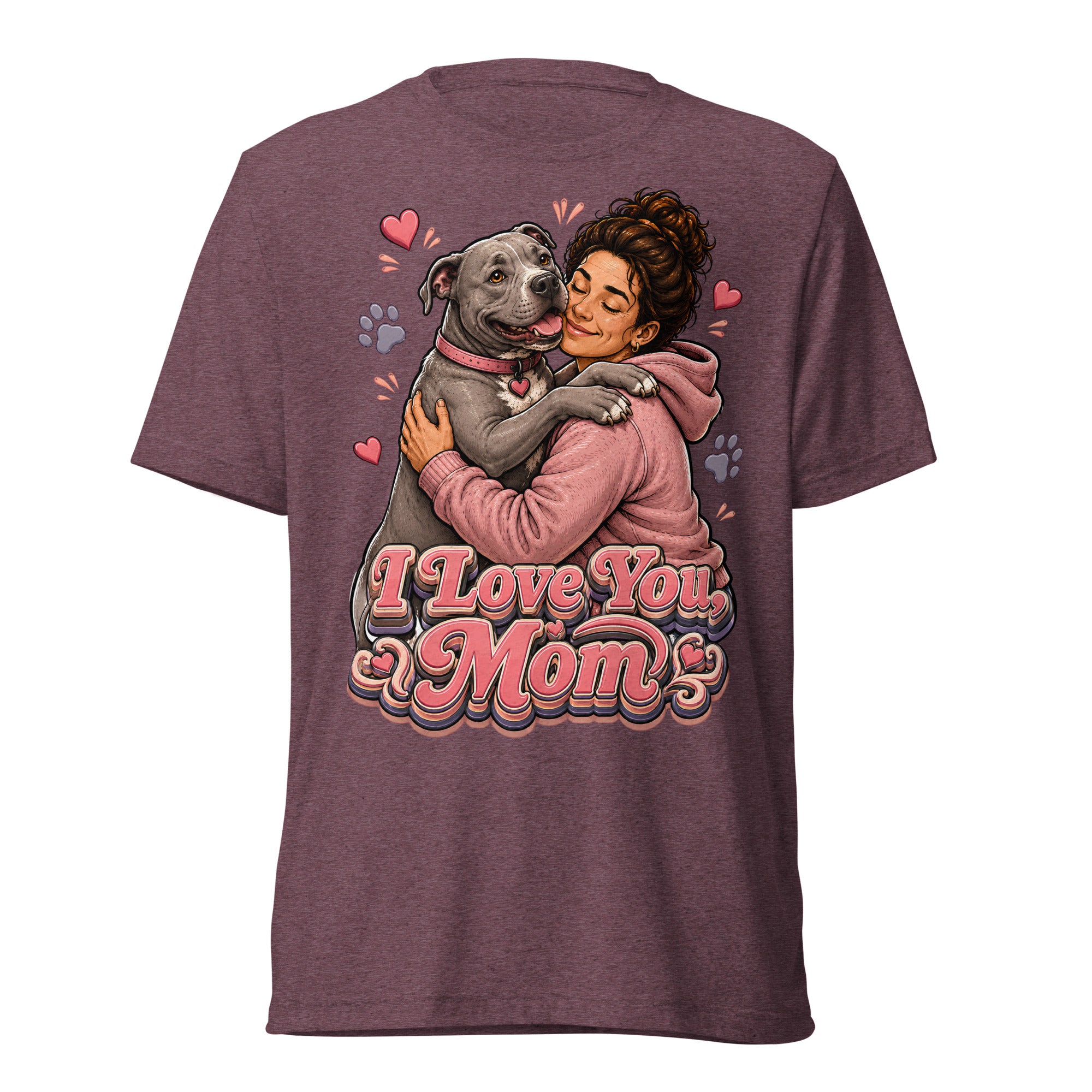 Pit Bull Mom T-Shirt - I Love You Mom Dog Lover Gift by printfluence.net