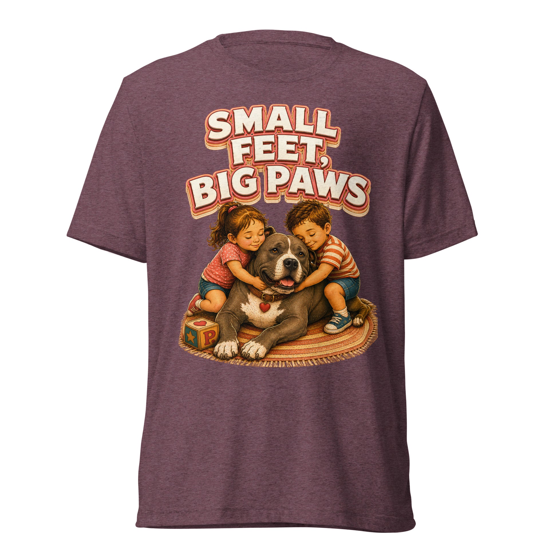 Pitbull Lovers Short Sleeve Tee - Small Feet Big Paws by printfluence.net