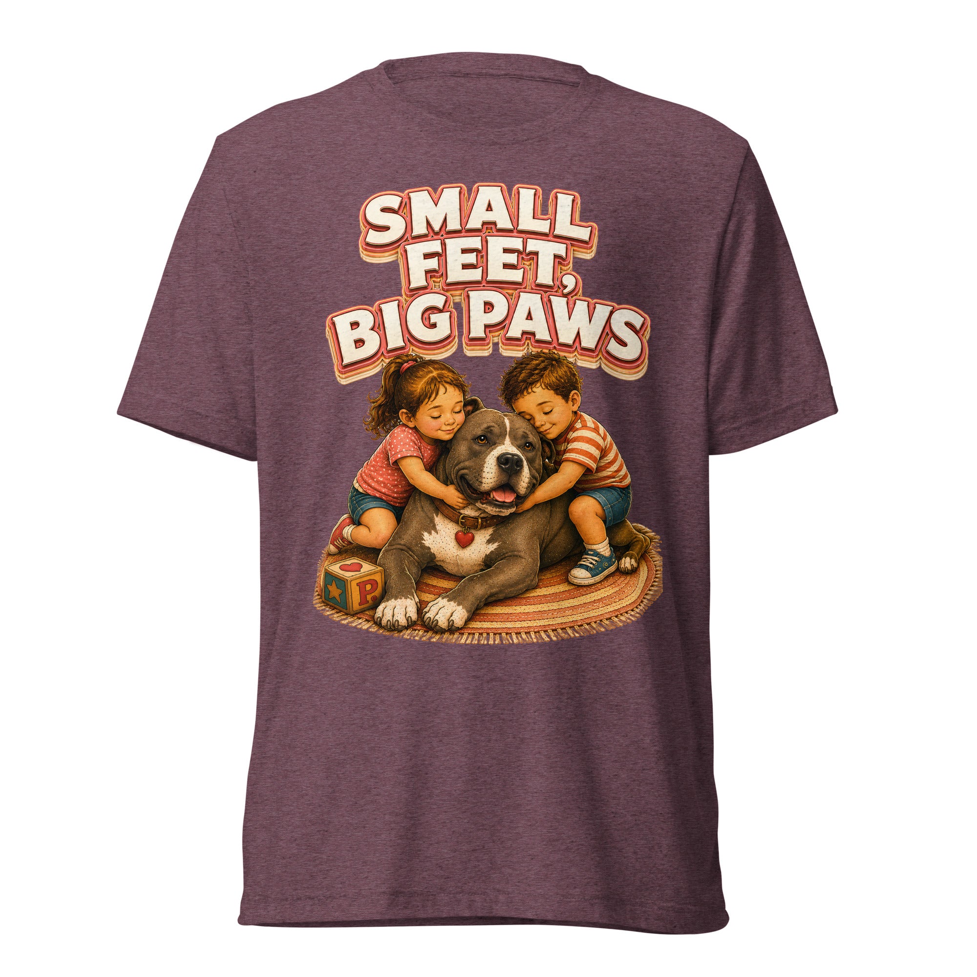Pitbull Lovers Short Sleeve Tee - Small Feet Big Paws by printfluence.net