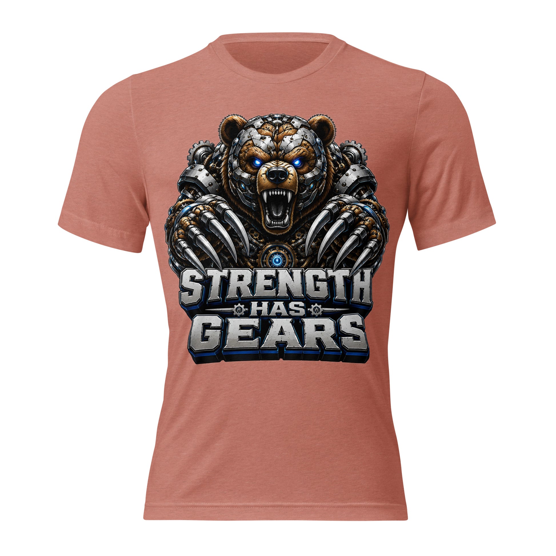 Short sleeve t-shirt - Strength Has Gears - Cybernetic Mecha Bear by printfluence.net