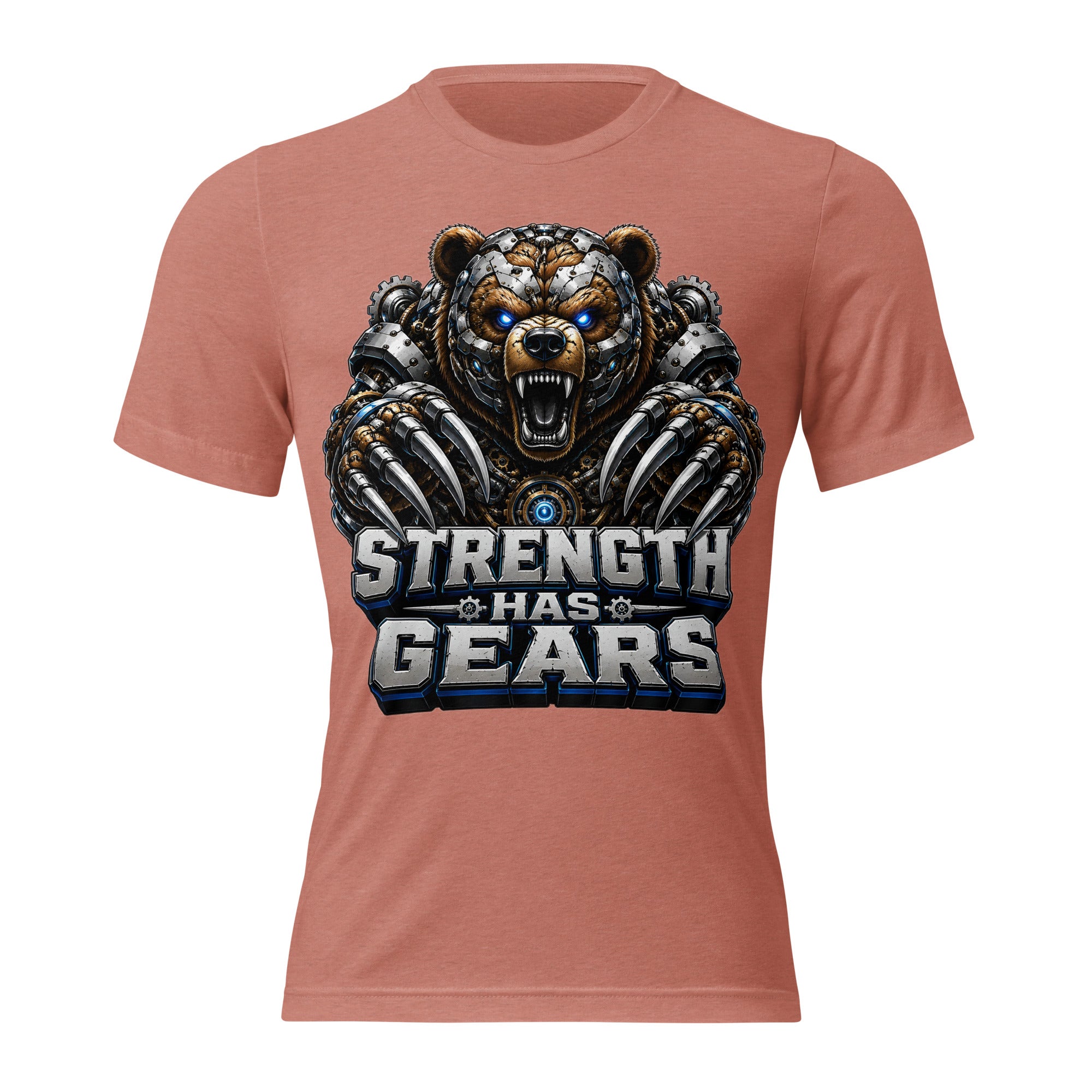 Short sleeve t-shirt - Strength Has Gears - Cybernetic Mecha Bear by printfluence.net