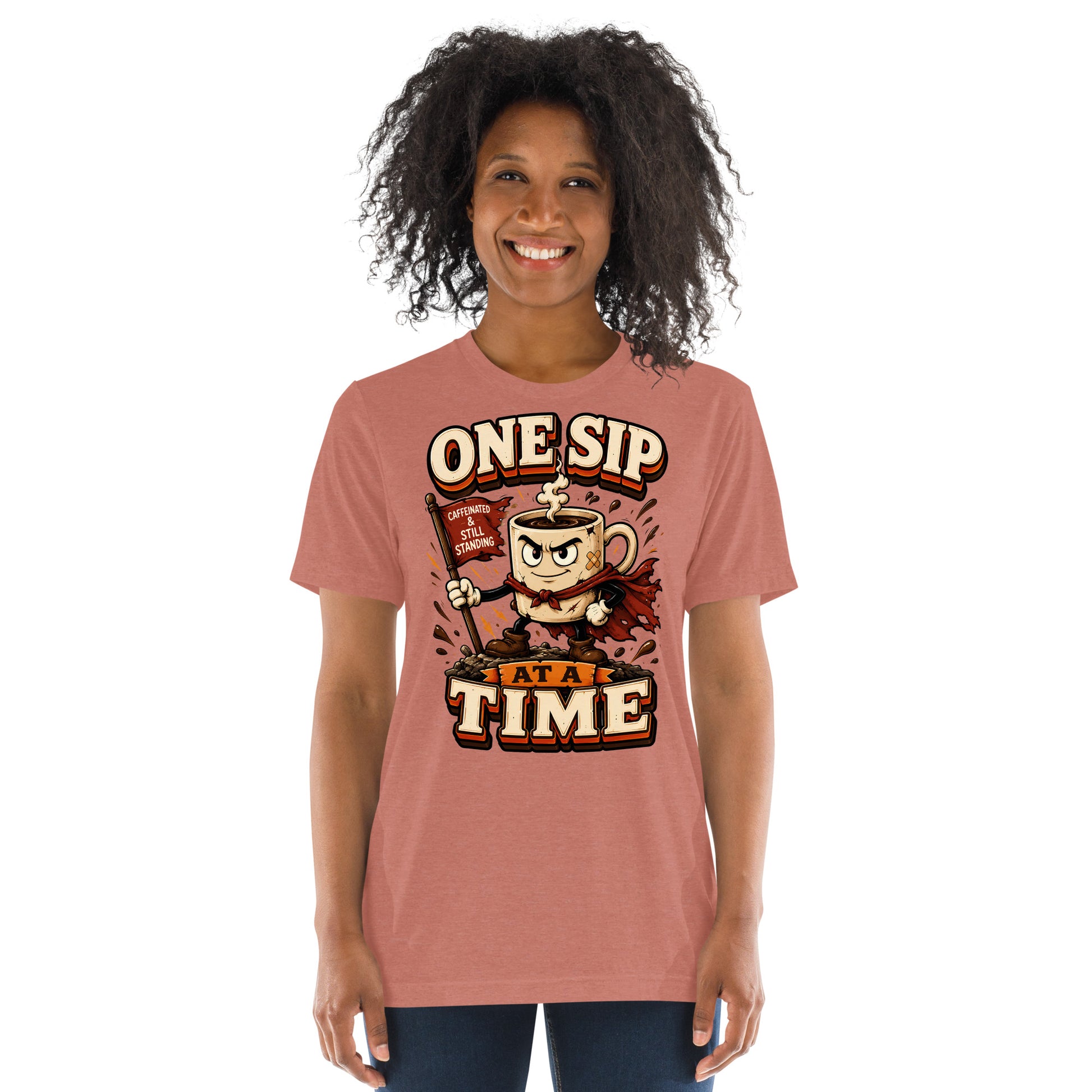 Coffee Lovers Short Sleeve Tee - One Sip At A Time! by printfluence.net