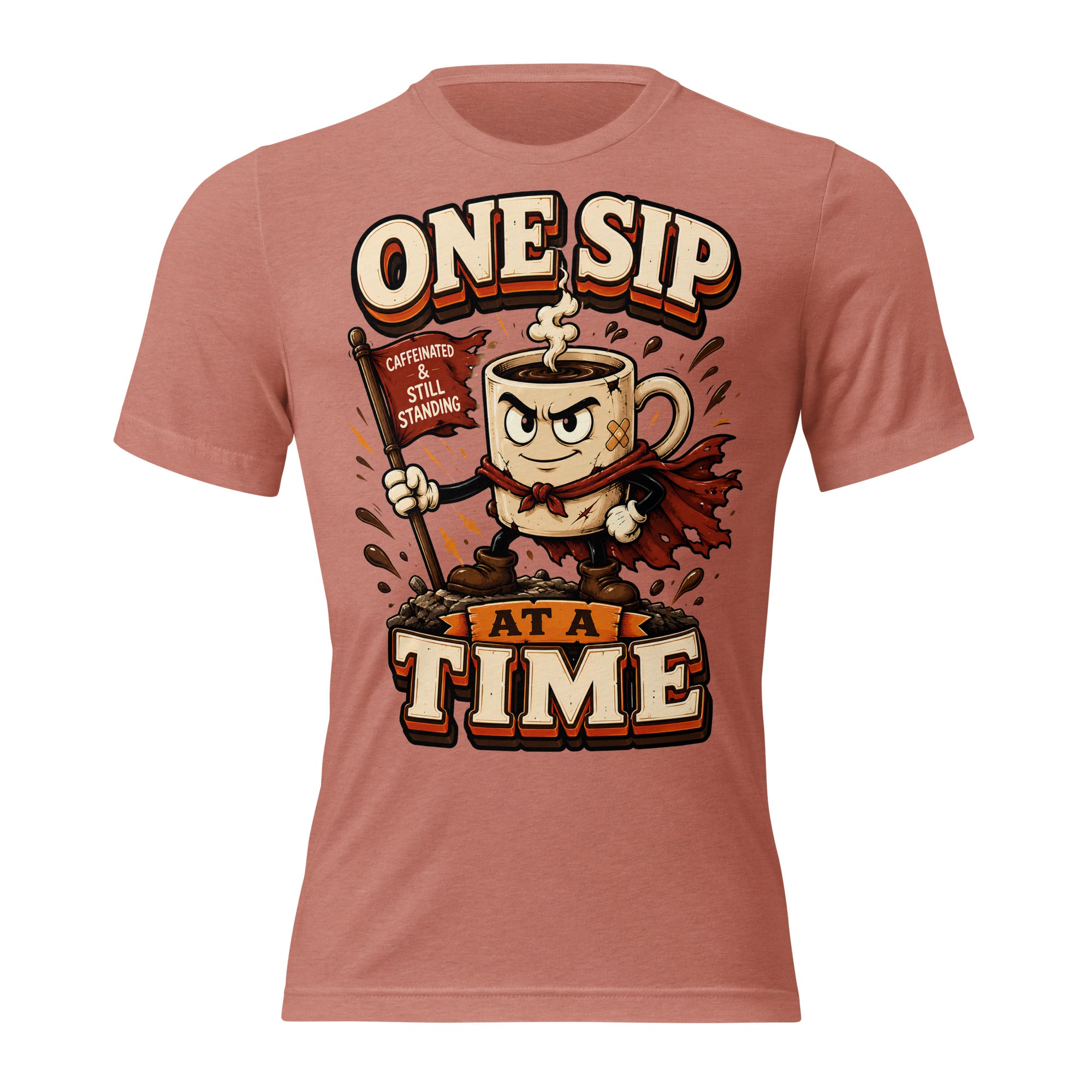 Coffee Lovers Short Sleeve Tee - One Sip At A Time! by printfluence.net