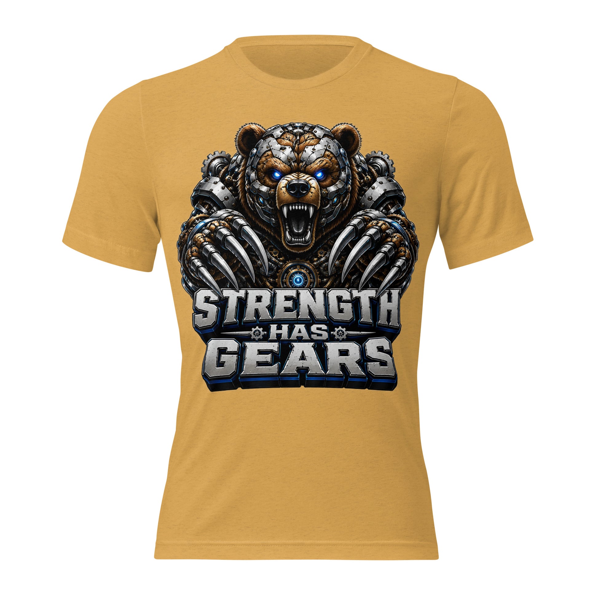Short sleeve t-shirt - Strength Has Gears - Cybernetic Mecha Bear by printfluence.net