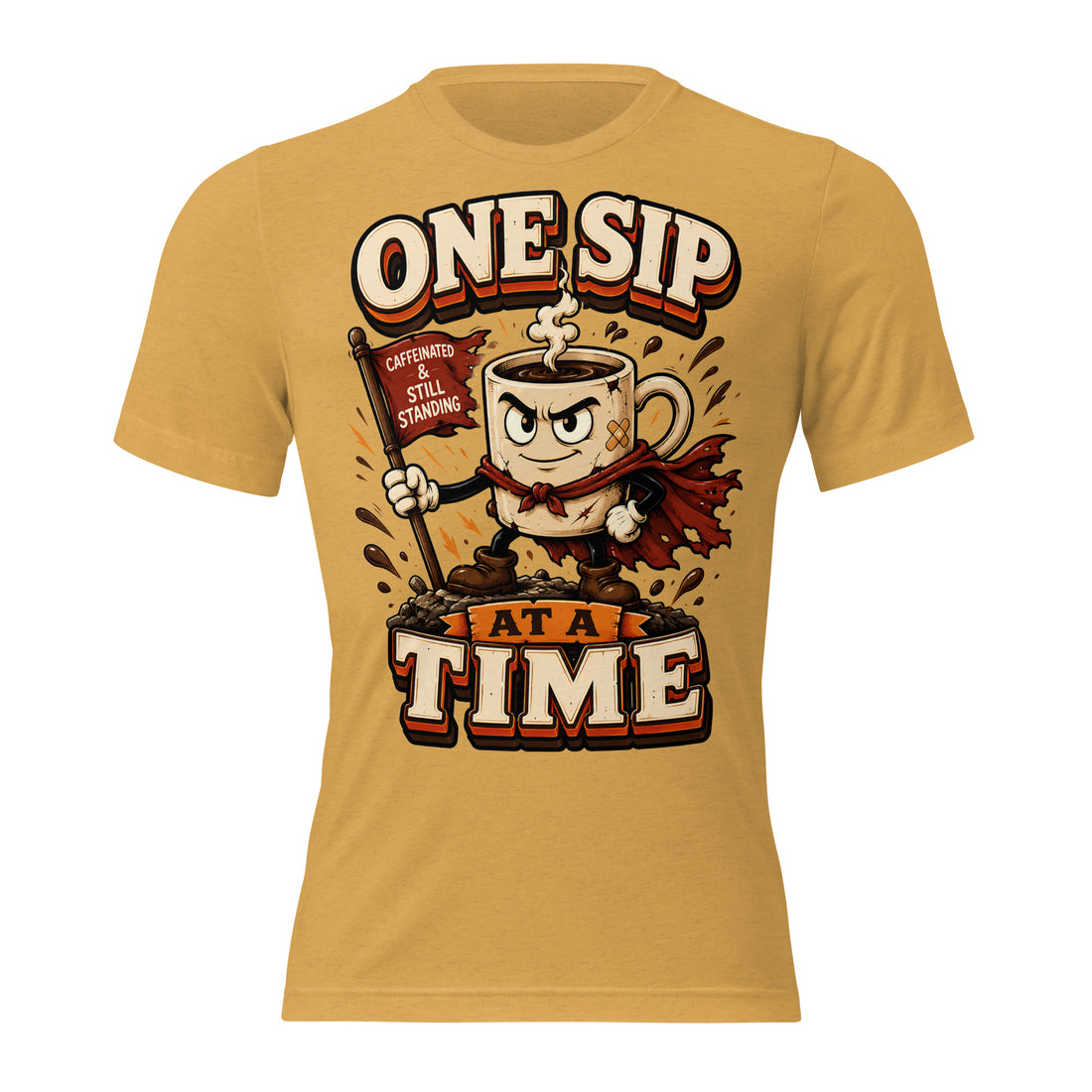 Coffee Lovers Short Sleeve Tee - One Sip At A Time! by printfluence.net
