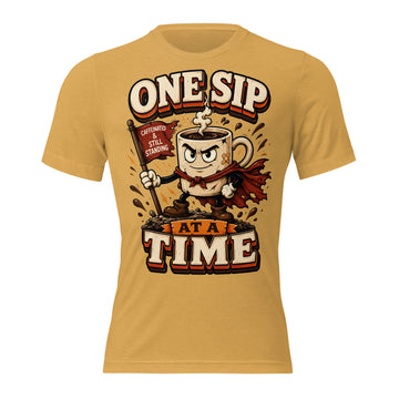 Coffee Lovers Short Sleeve Tee - One Sip At A Time! by printfluence.net