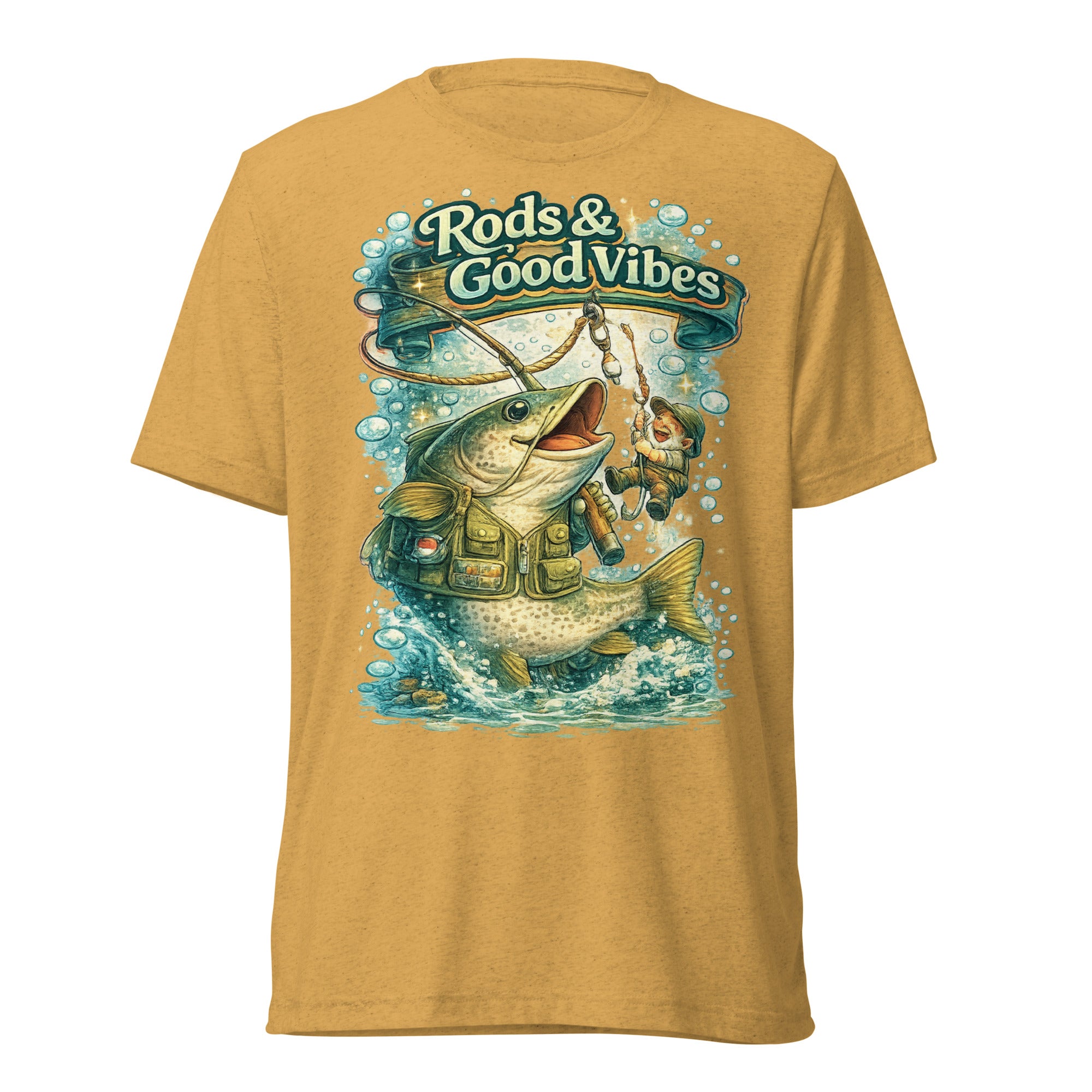 Rods & Good Vibes Fishing T-Shirt | Funny Fishing Lovers Gift by printfluence.net