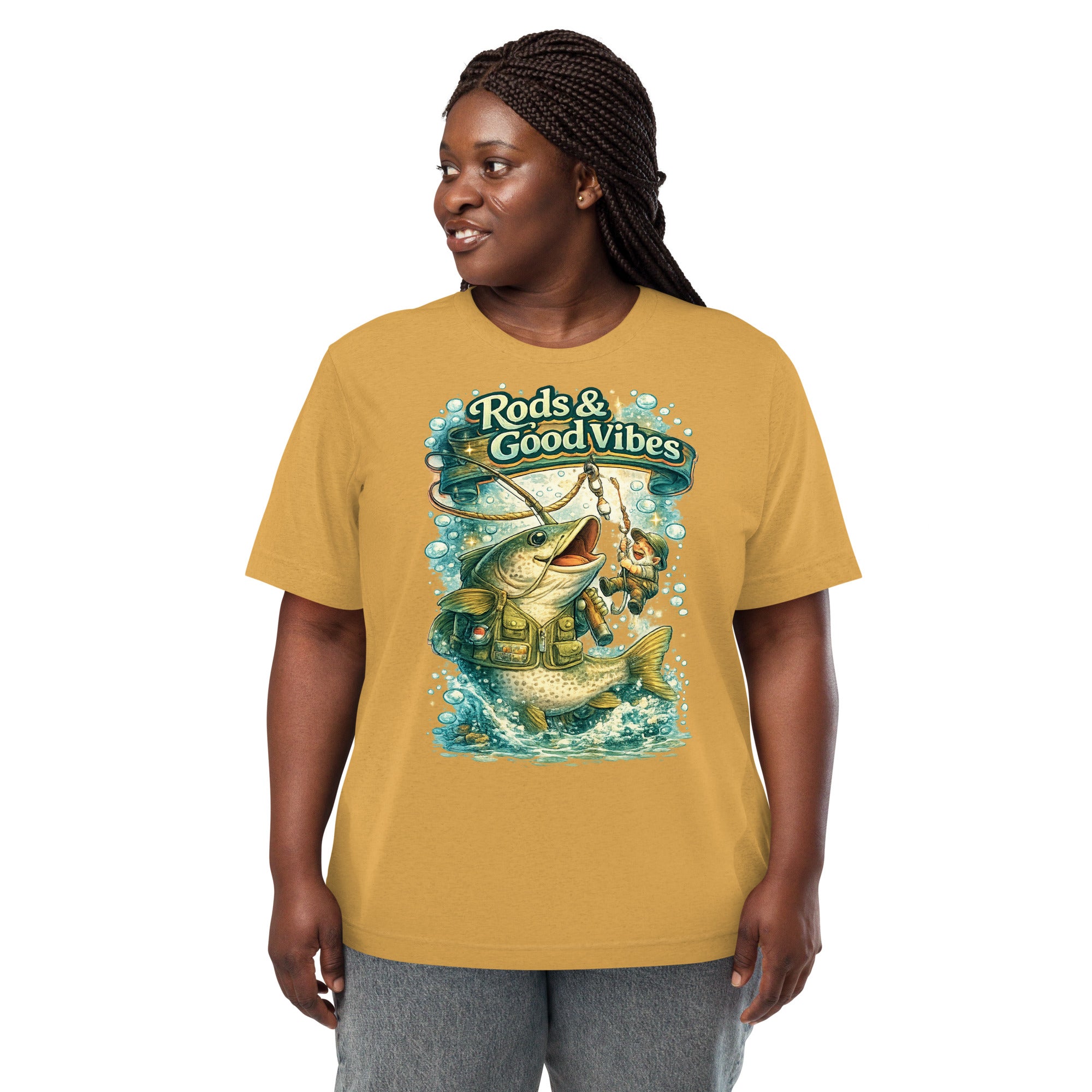 Rods & Good Vibes Fishing T-Shirt | Funny Fishing Lovers Gift by printfluence.net
