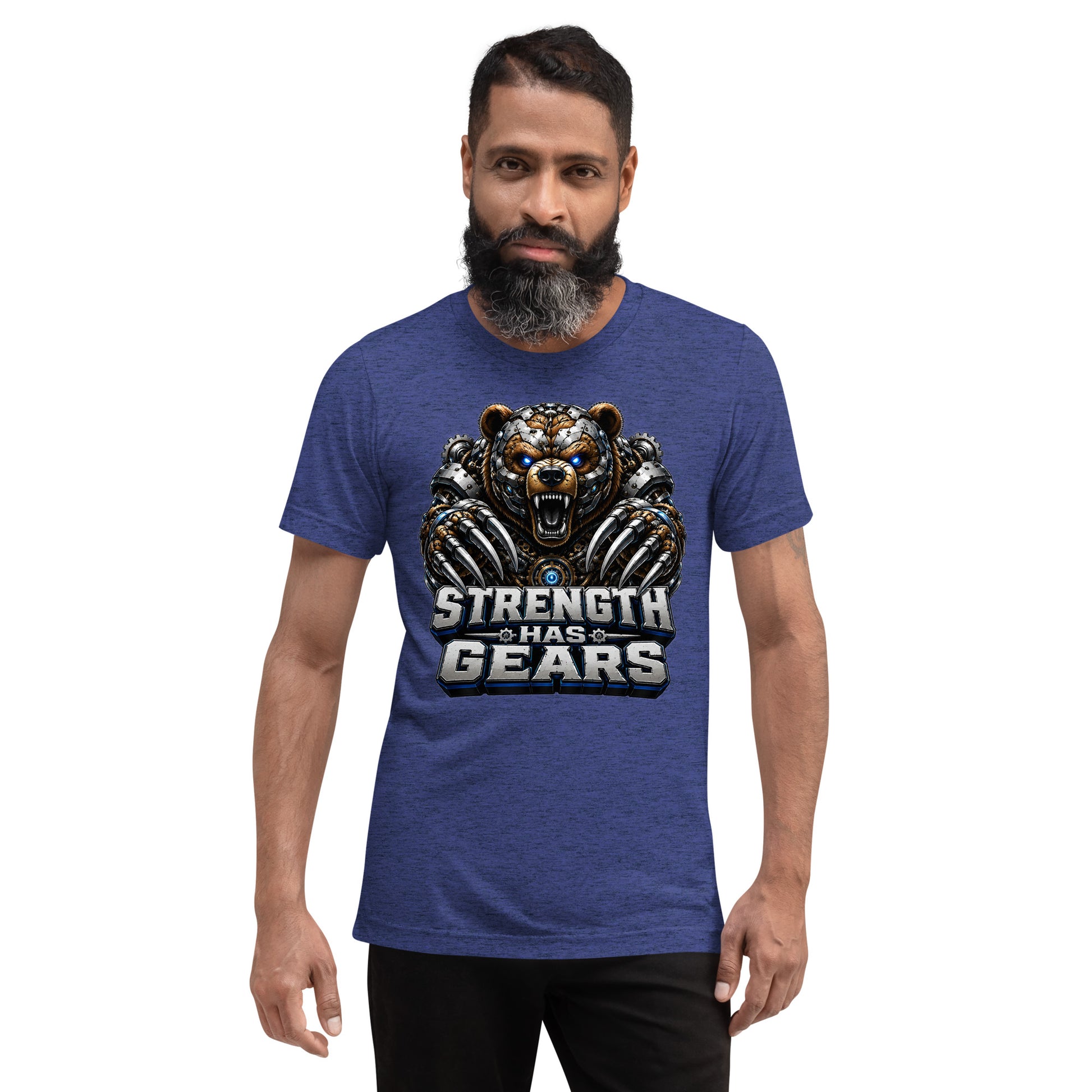 Short sleeve t-shirt - Strength Has Gears - Cybernetic Mecha Bear by printfluence.net