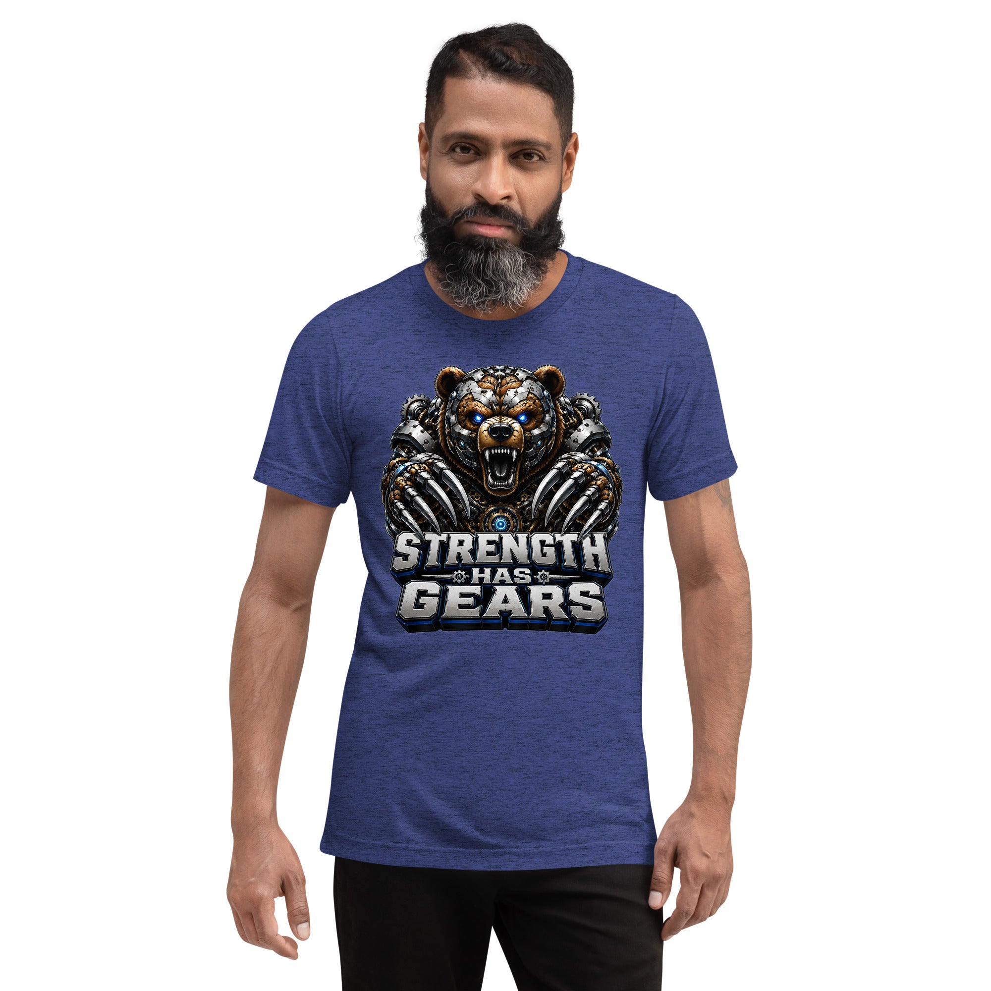 Short sleeve t-shirt - Strength Has Gears - Cybernetic Mecha Bear by printfluence.net