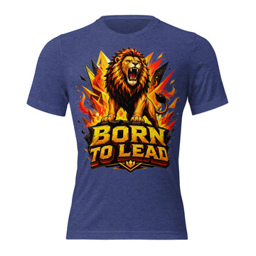 Short sleeve t-shirt - Born To Lead - Raging Crystal Fire Lion by printfluence.net