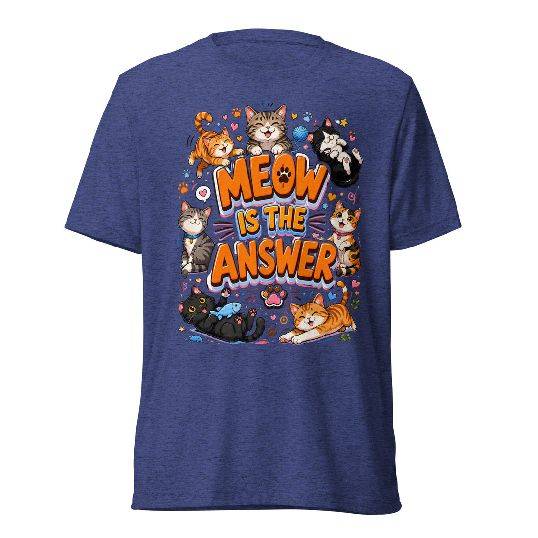 Short sleeve t-shirt - Elite Meow Is The Answer Cat - Premium Luxury Retro Feline Design by printfluence.net