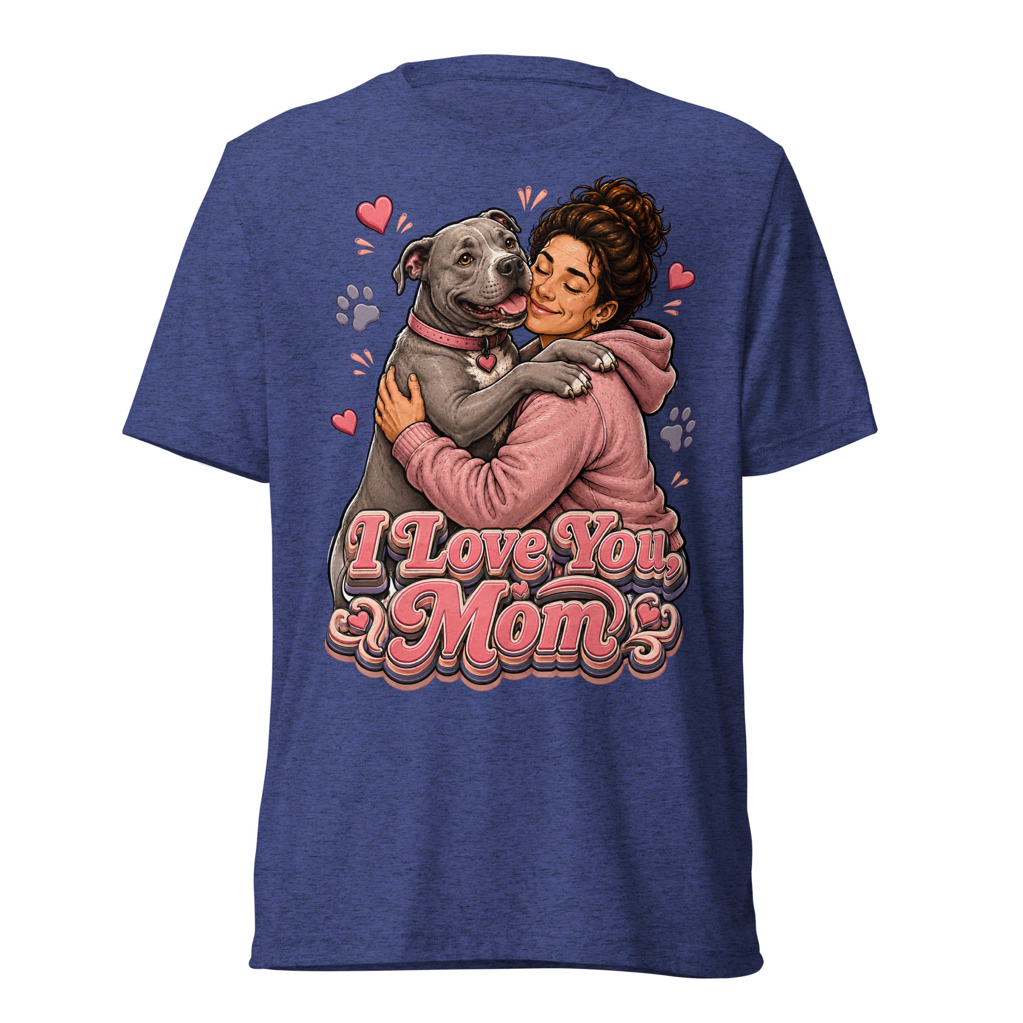 Pit Bull Mom T-Shirt - I Love You Mom Dog Lover Gift by printfluence.net