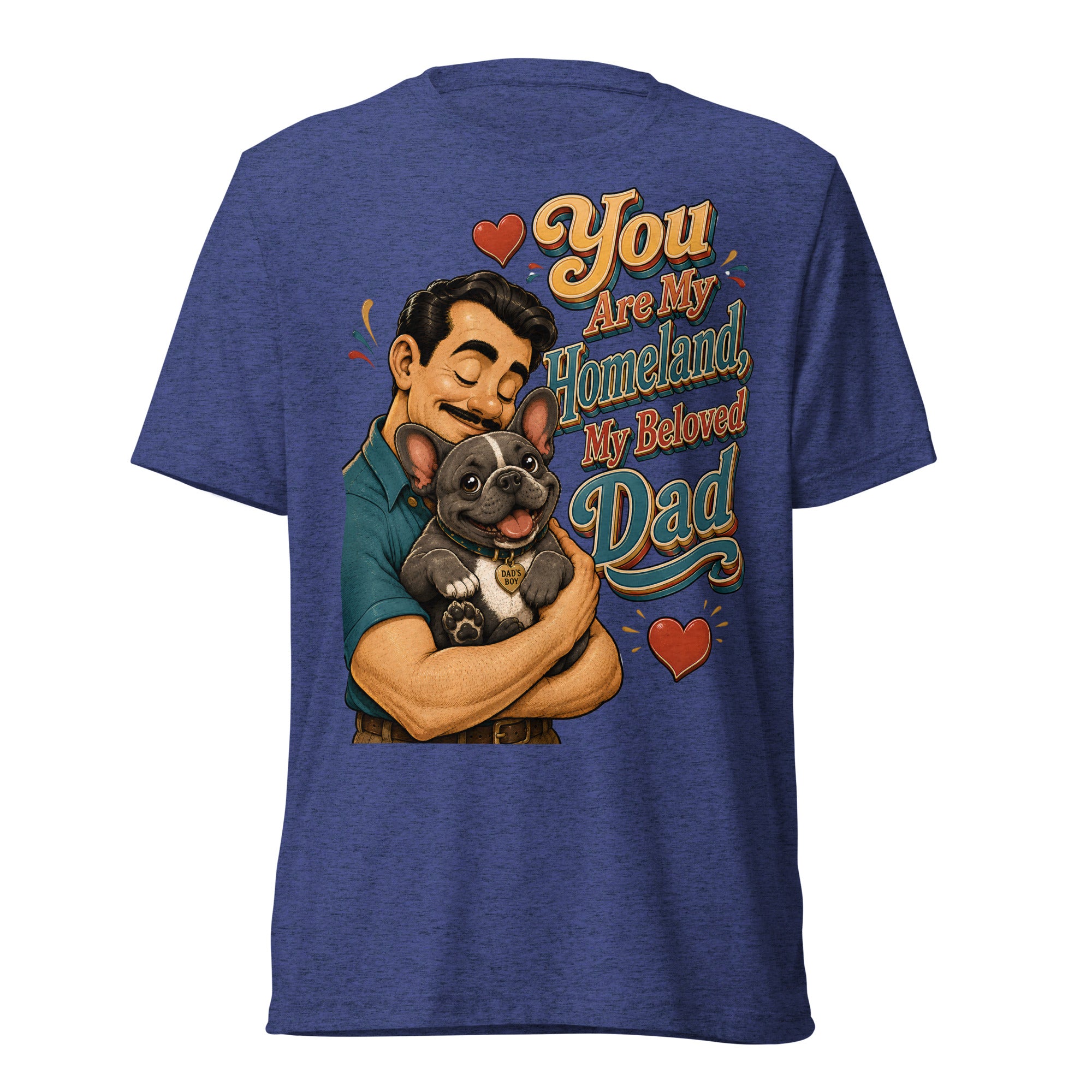 French Bulldog Dad Homeland Retro T-Shirt by printfluence.net