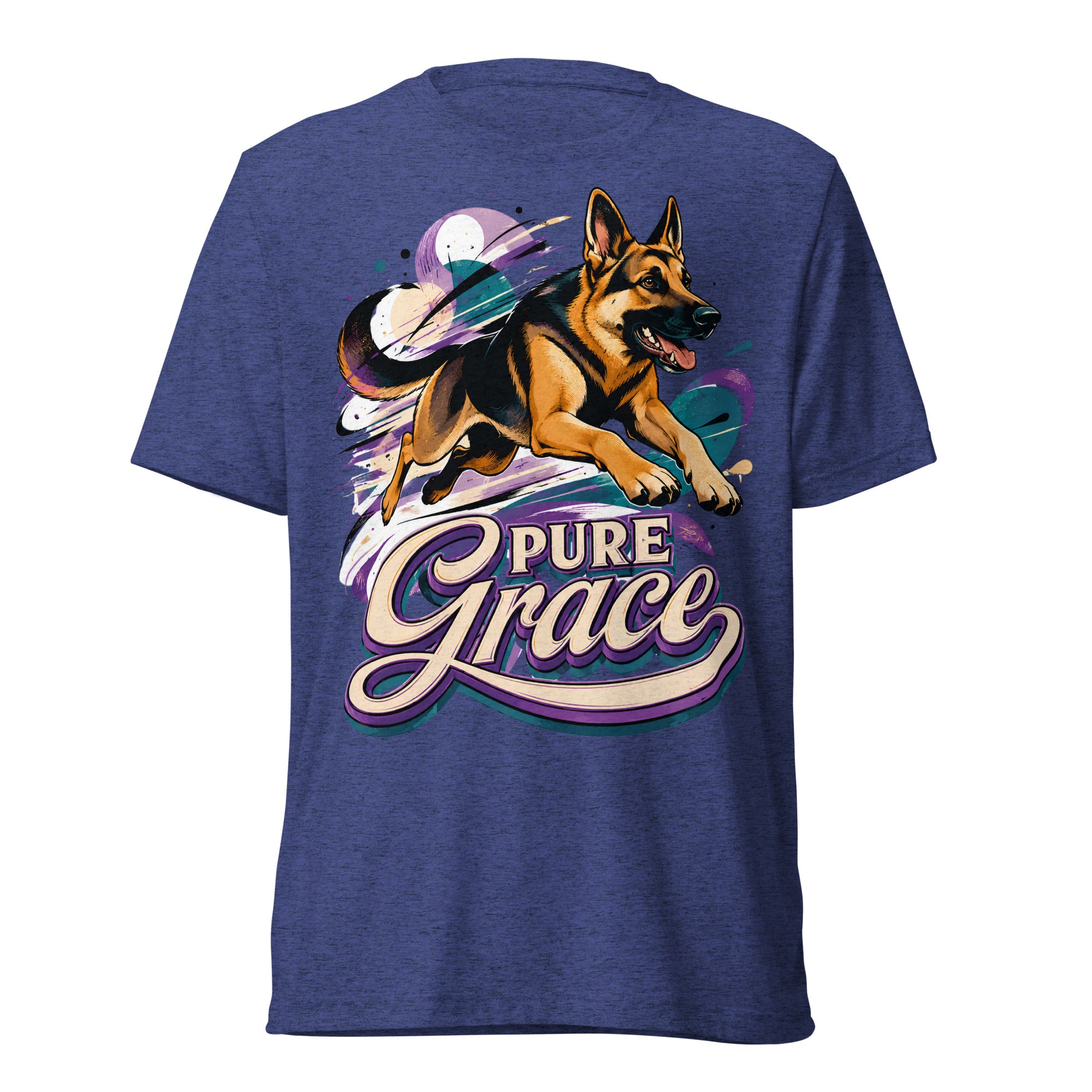 Pure Grace Graphic Tri-Blend T-Shirt | Vintage German Shepherd Unisex Tee T-6 by printfluence.net