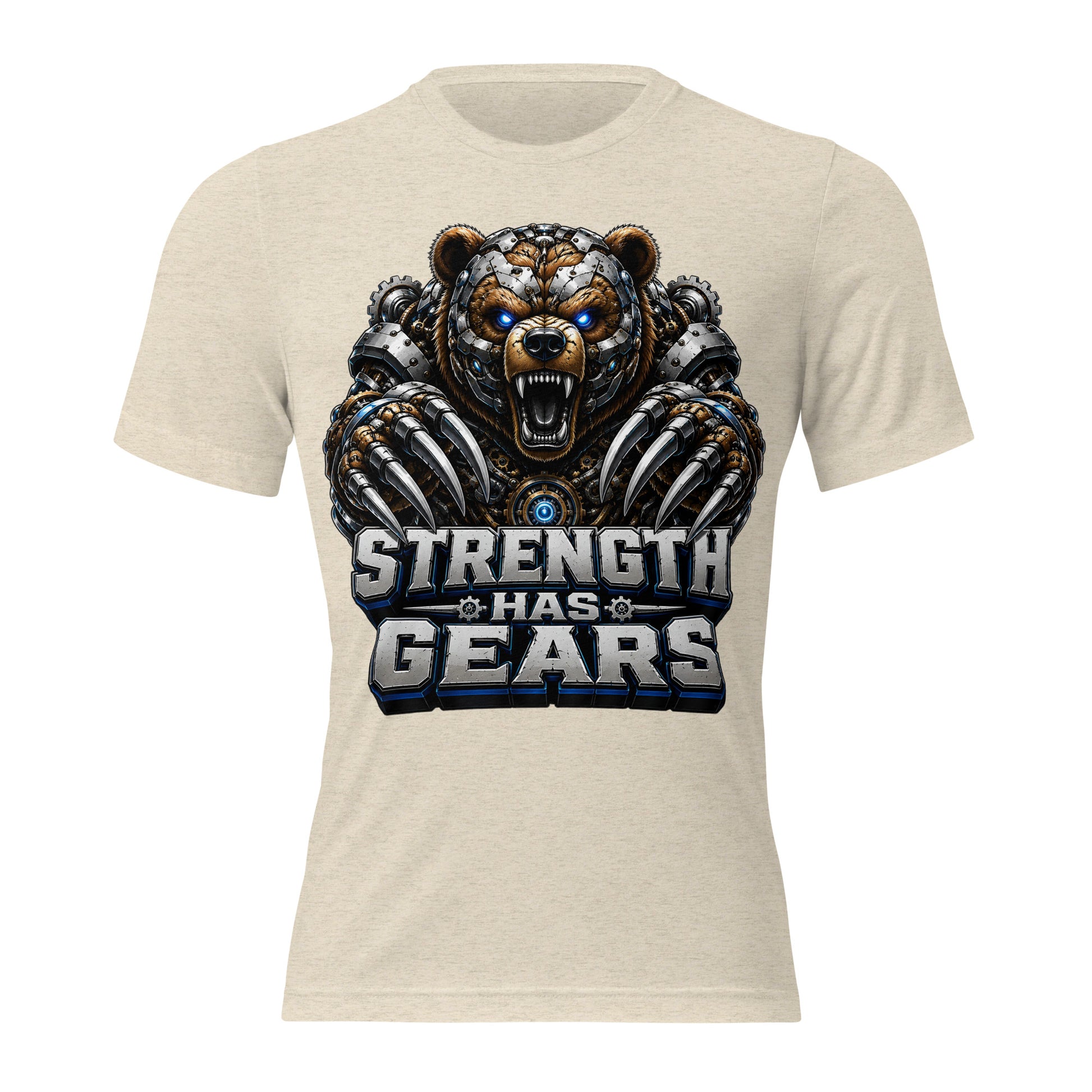 Short sleeve t-shirt - Strength Has Gears - Cybernetic Mecha Bear by printfluence.net