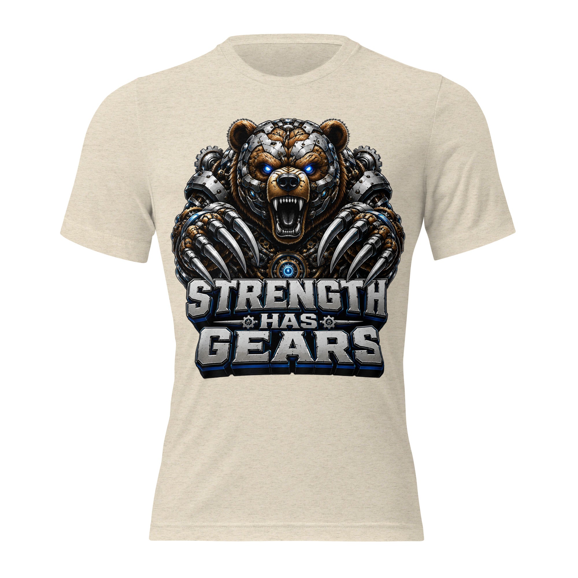 Short sleeve t-shirt - Strength Has Gears - Cybernetic Mecha Bear by printfluence.net