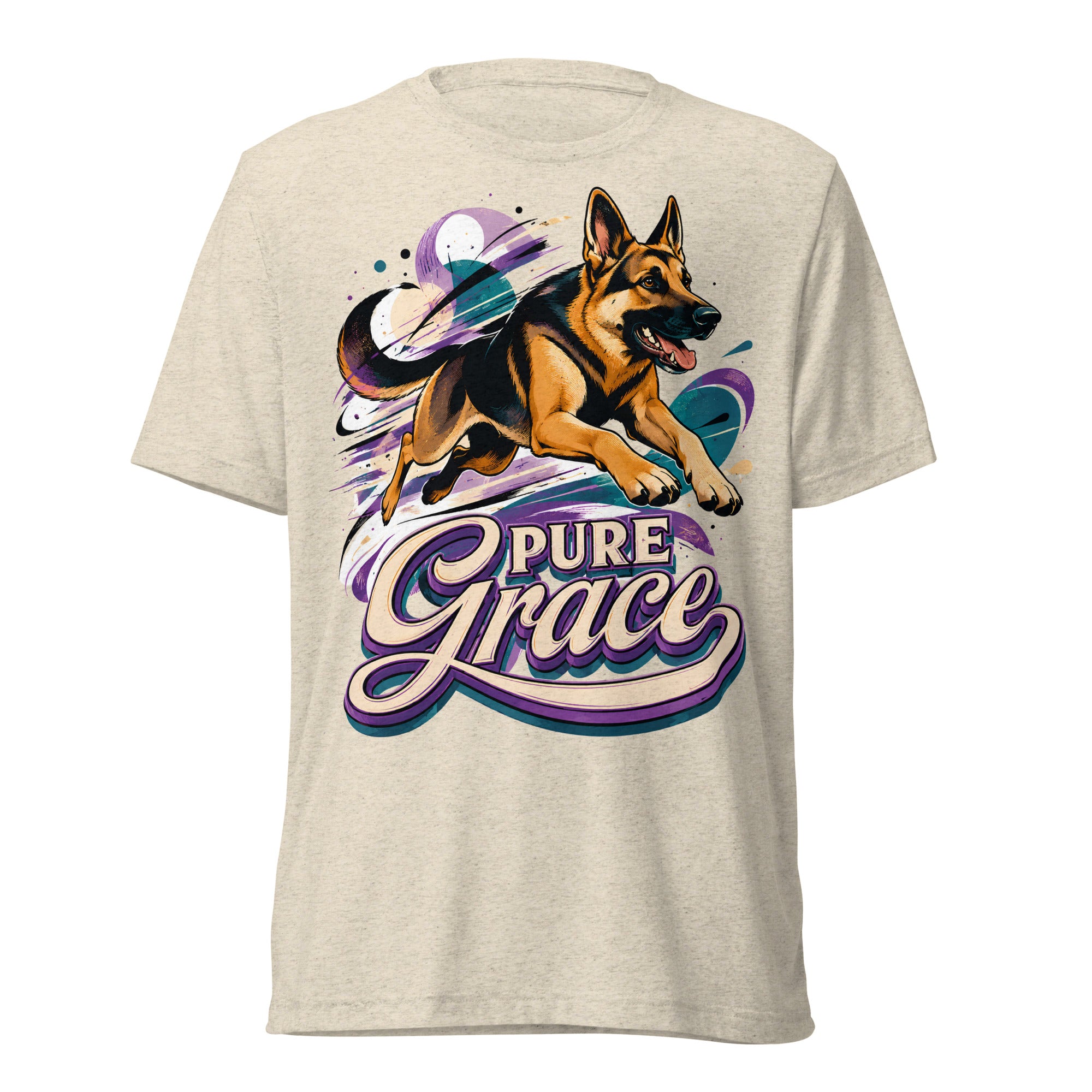 Pure Grace Graphic Tri-Blend T-Shirt | Vintage German Shepherd Unisex Tee T-6 by printfluence.net