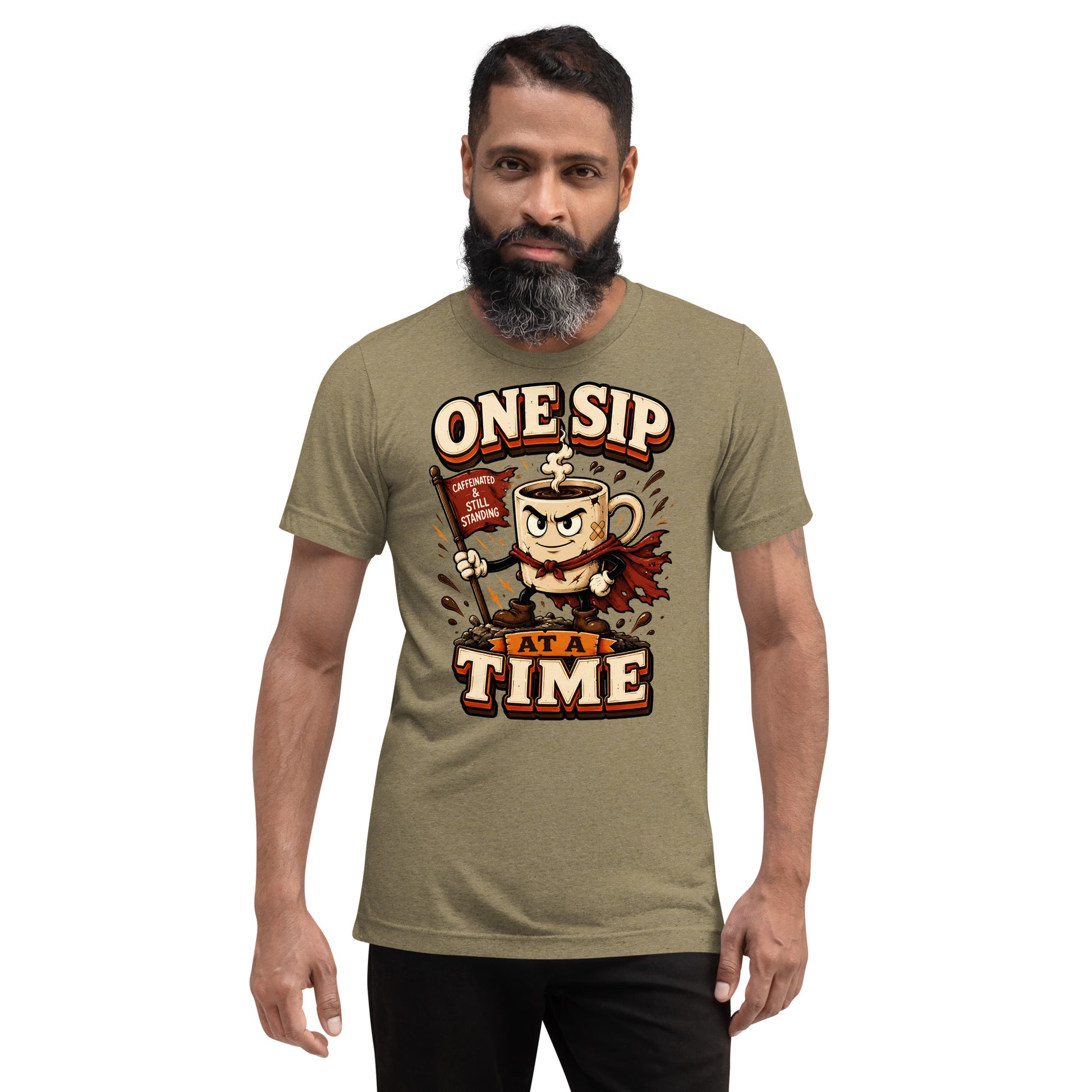 Coffee Lovers Short Sleeve Tee - One Sip At A Time! by printfluence.net