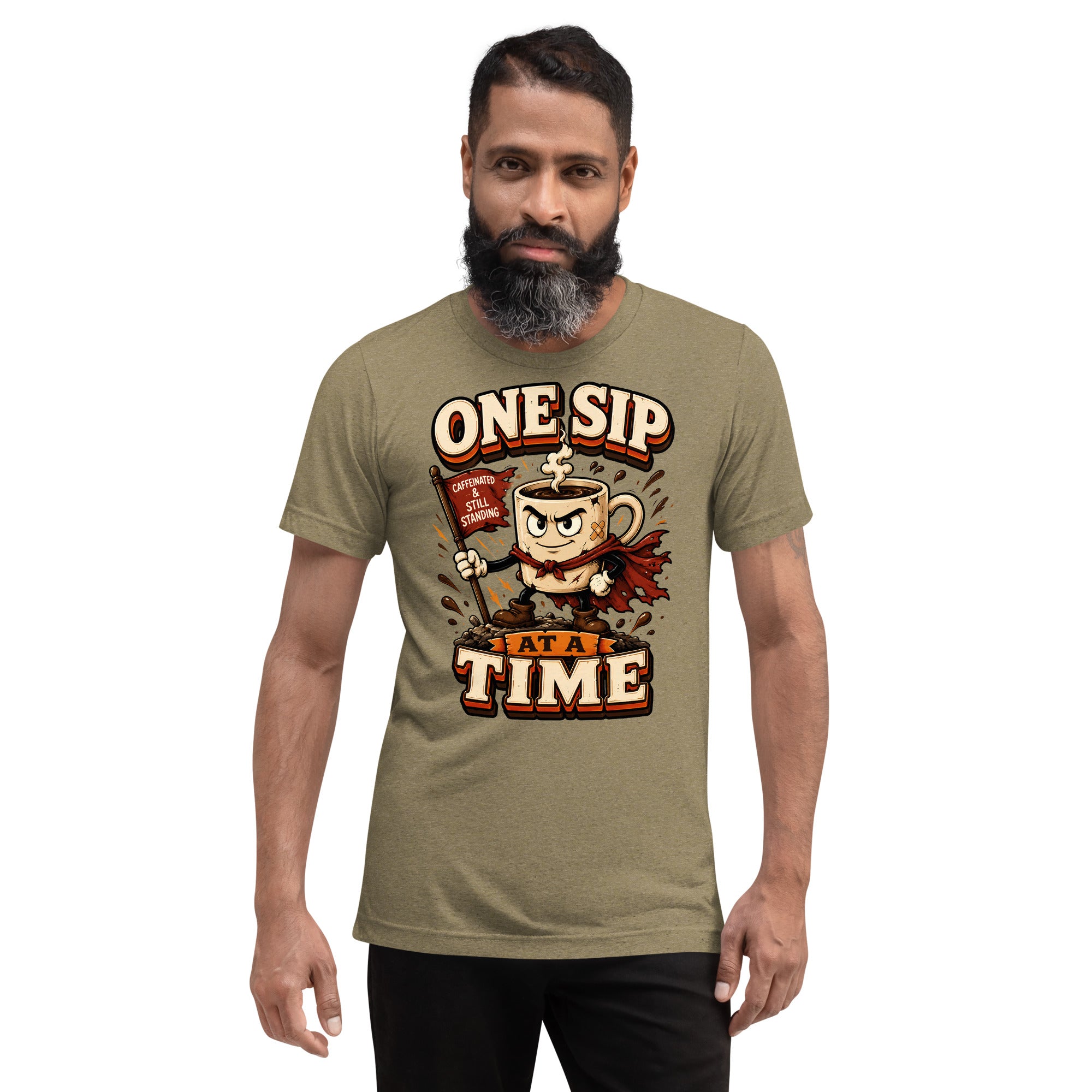 Coffee Lovers Short Sleeve Tee - One Sip At A Time! by printfluence.net