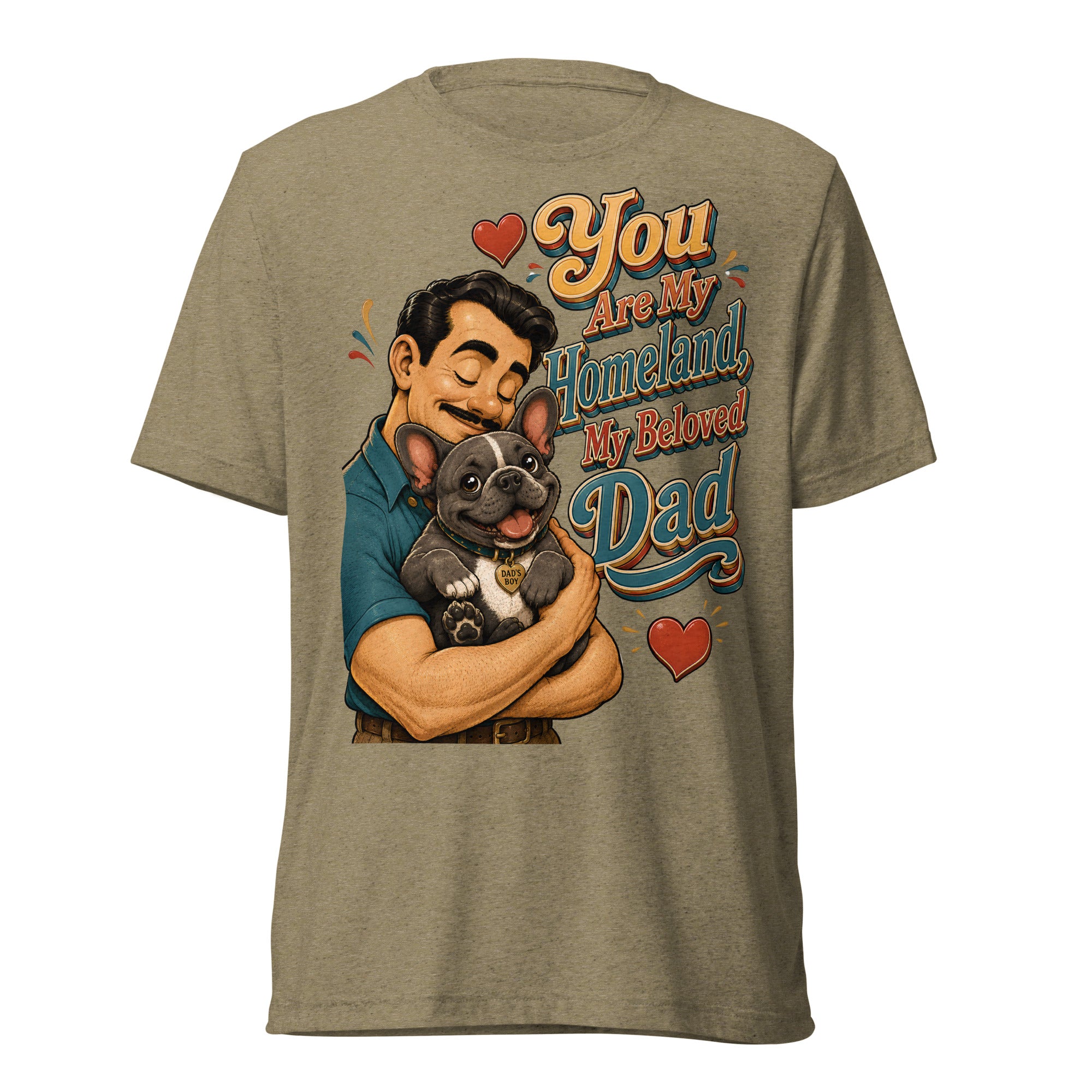 French Bulldog Dad Homeland Retro T-Shirt by printfluence.net