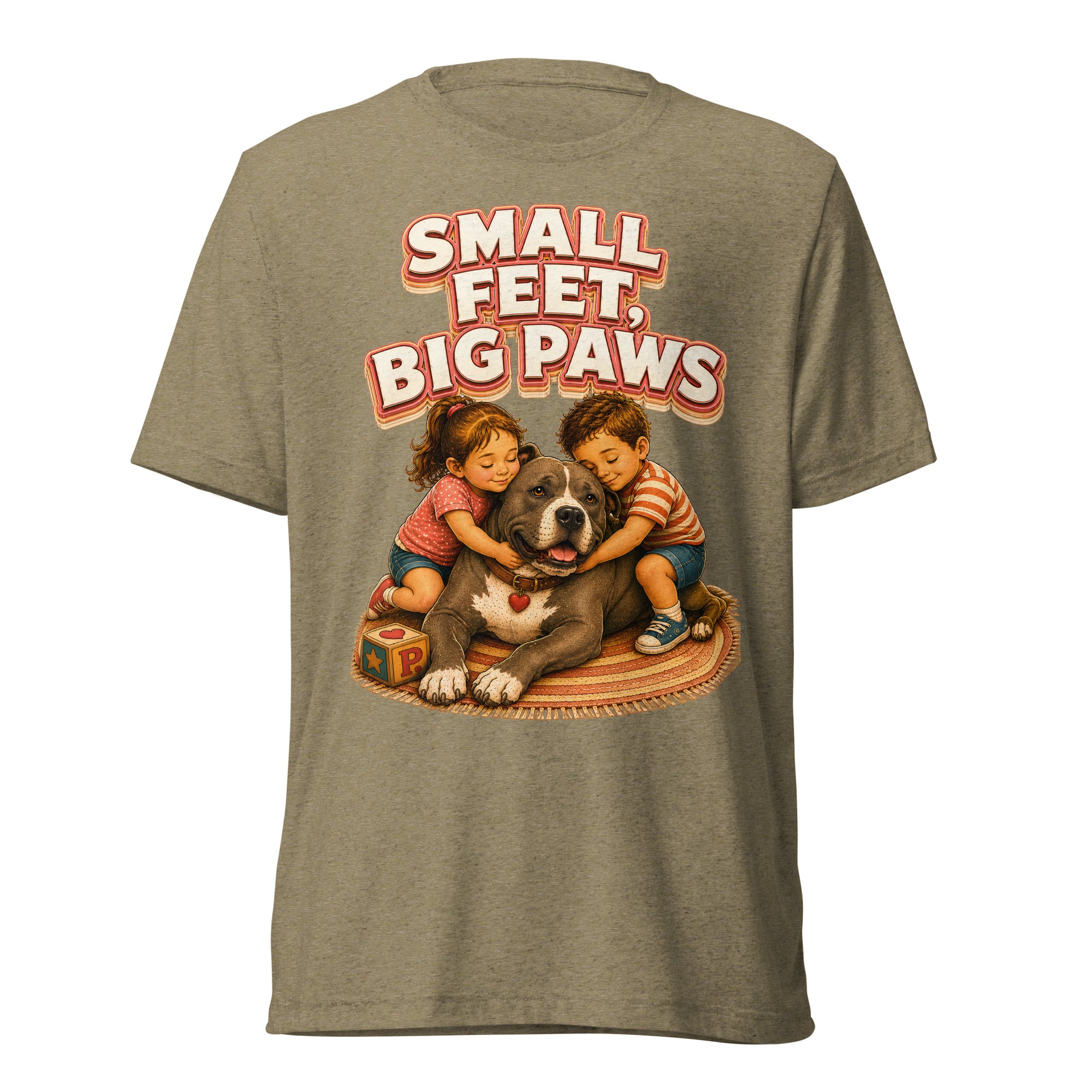 Pitbull Lovers Short Sleeve Tee - Small Feet Big Paws by printfluence.net