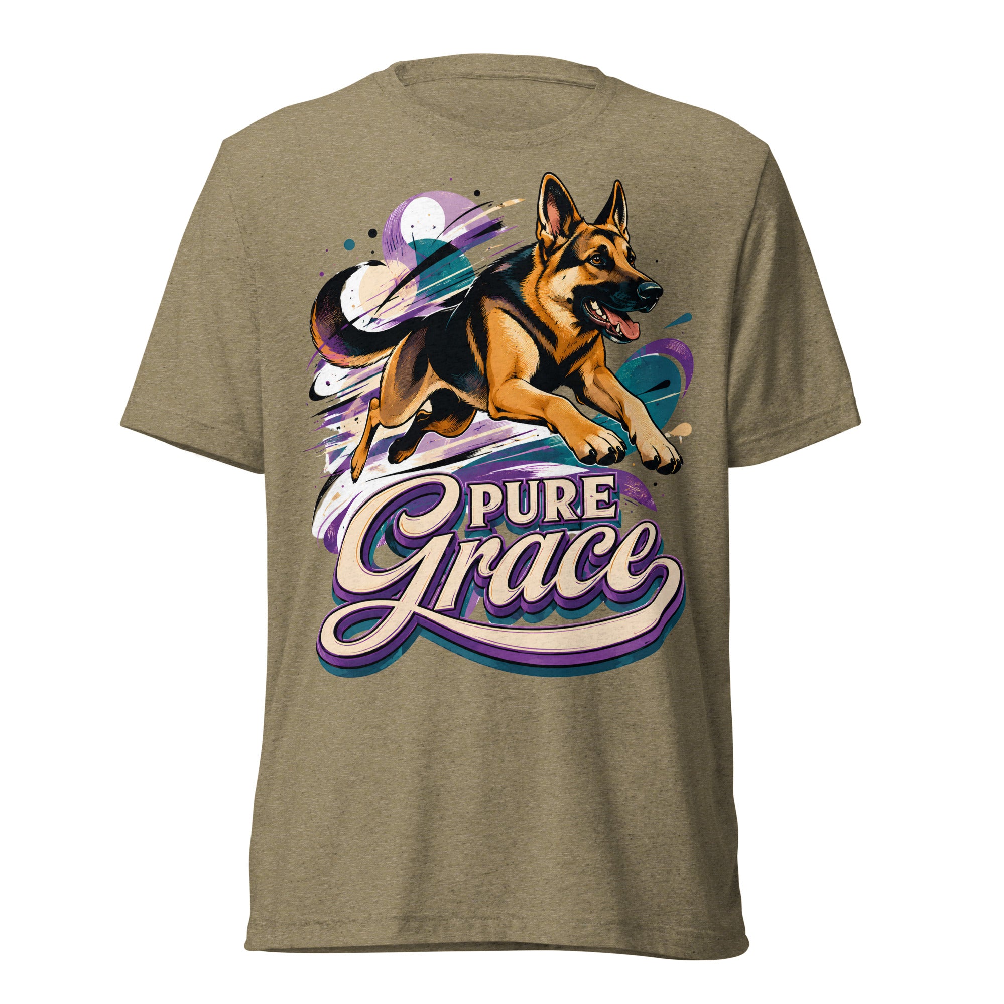 Pure Grace Graphic Tri-Blend T-Shirt | Vintage German Shepherd Unisex Tee T-6 by printfluence.net