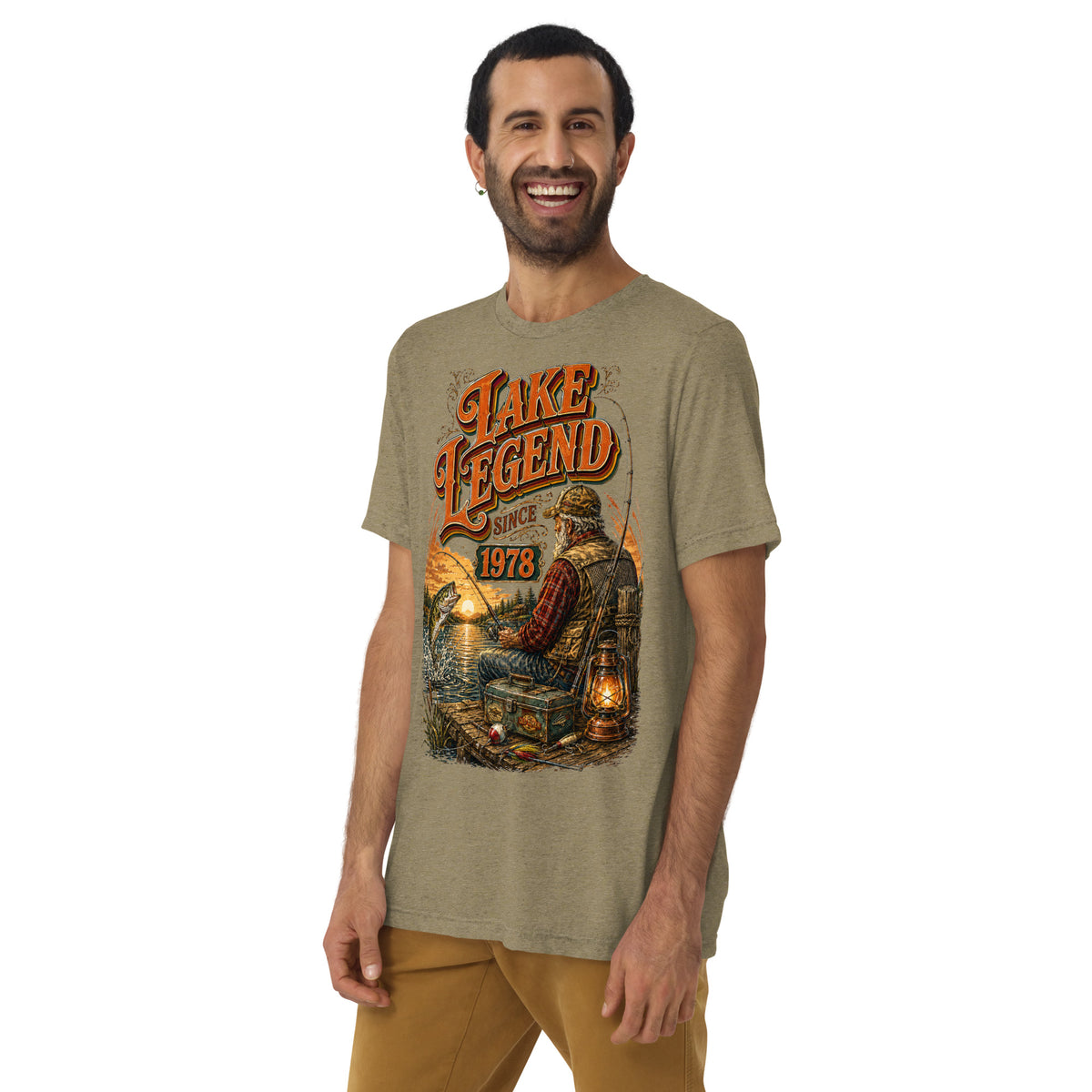 Fishing Lovers | Unisex Tri-Blend T-Shirt — LAKE LEGEND SINCE 1978 by printfluence