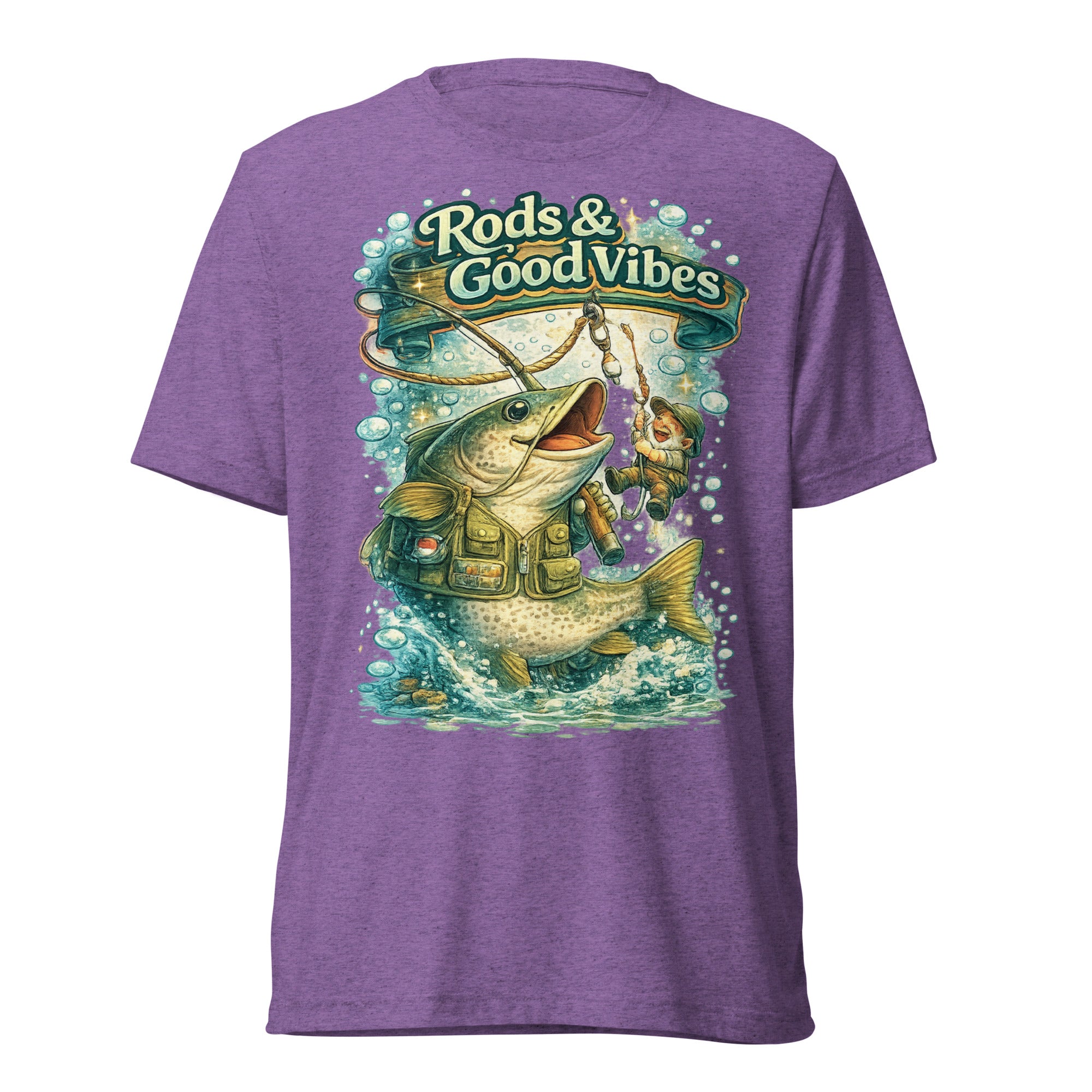 Rods & Good Vibes Fishing T-Shirt | Funny Fishing Lovers Gift by printfluence.net