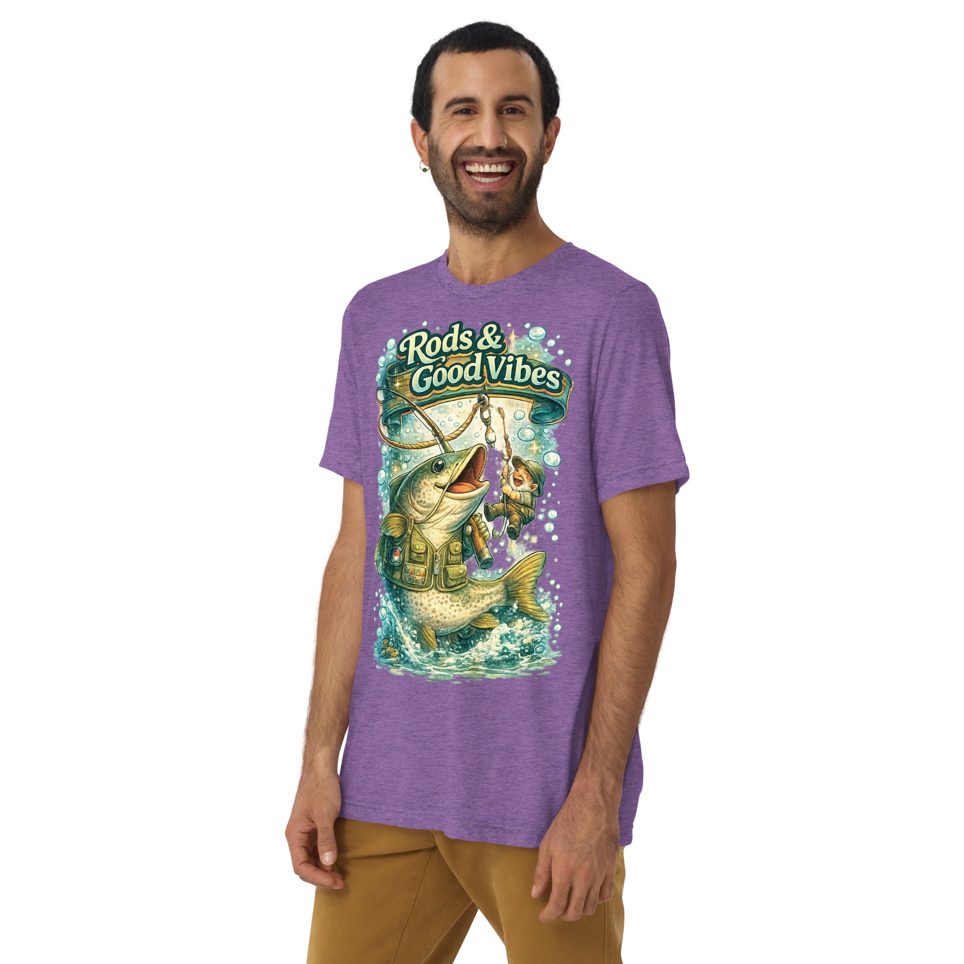 Rods & Good Vibes Fishing T-Shirt | Funny Fishing Lovers Gift by printfluence.net