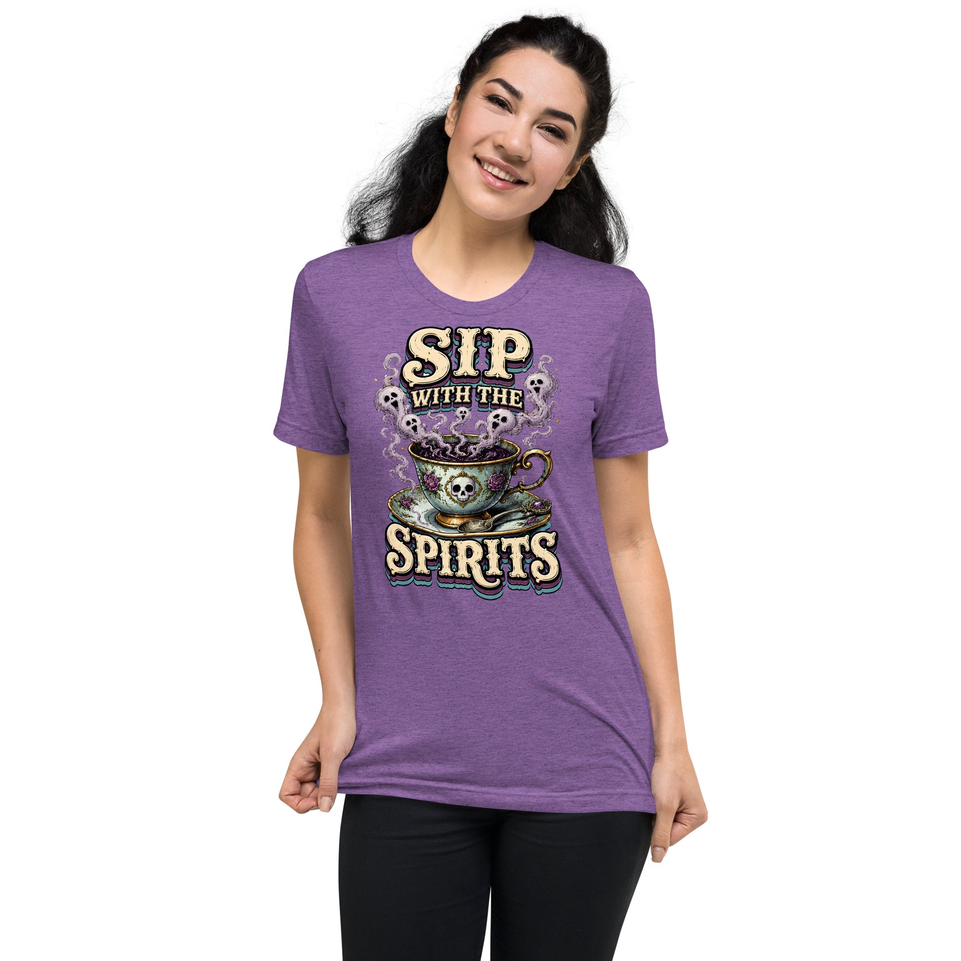 Sip with the Spirits T-Shirt - Gothic Horror & Mystery Tee by printfluence.net