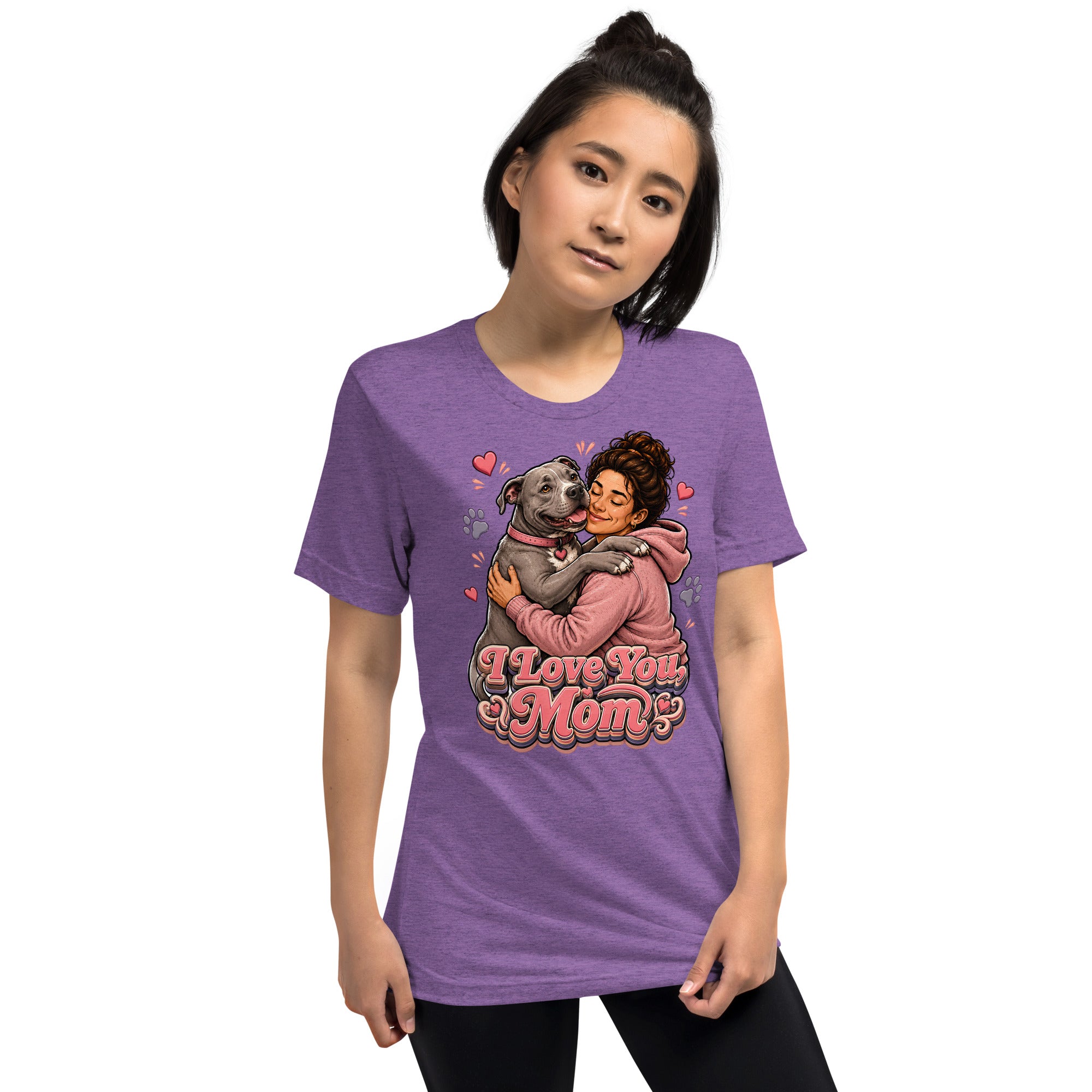 Pit Bull Mom T-Shirt - I Love You Mom Dog Lover Gift by printfluence.net