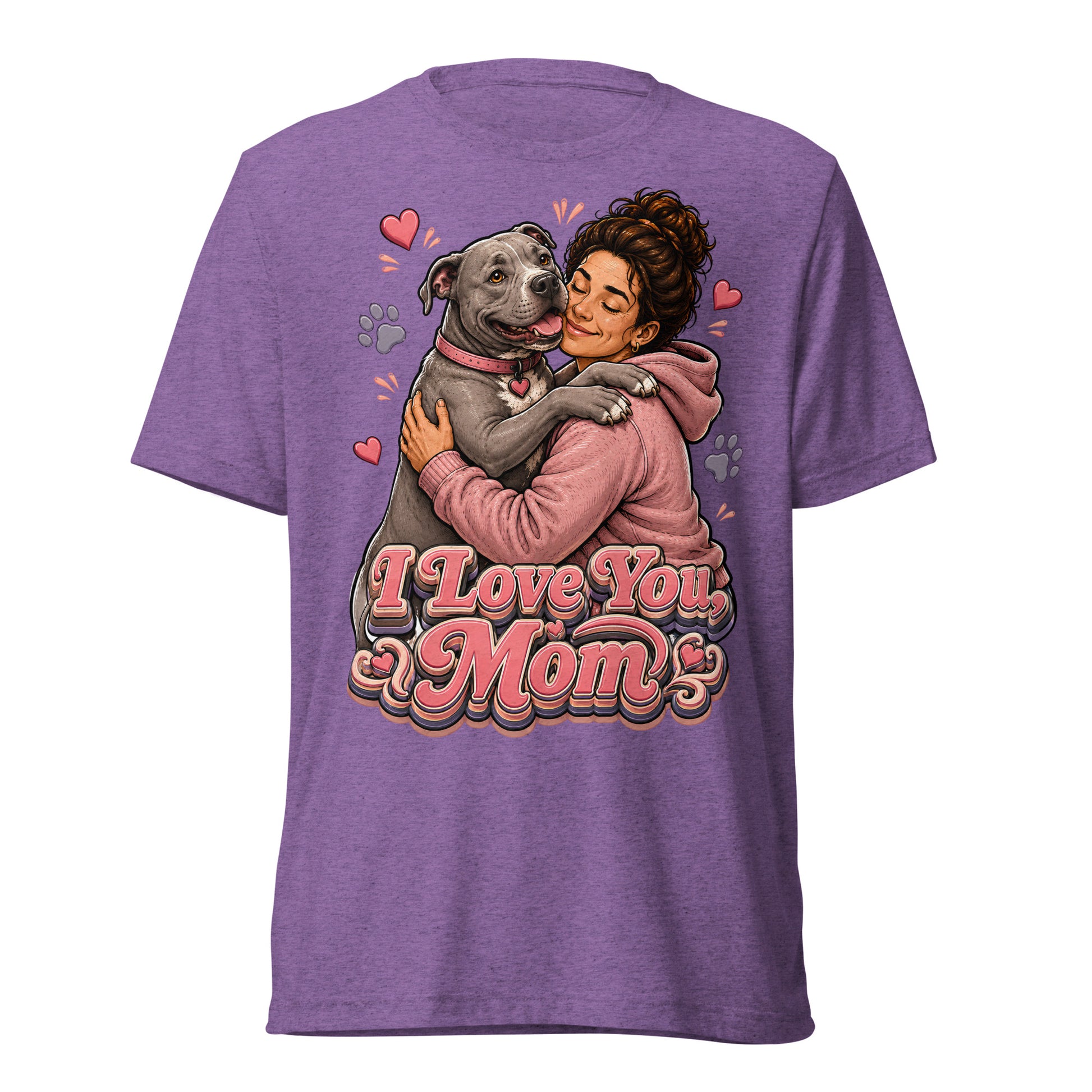 Pit Bull Mom T-Shirt - I Love You Mom Dog Lover Gift by printfluence.net