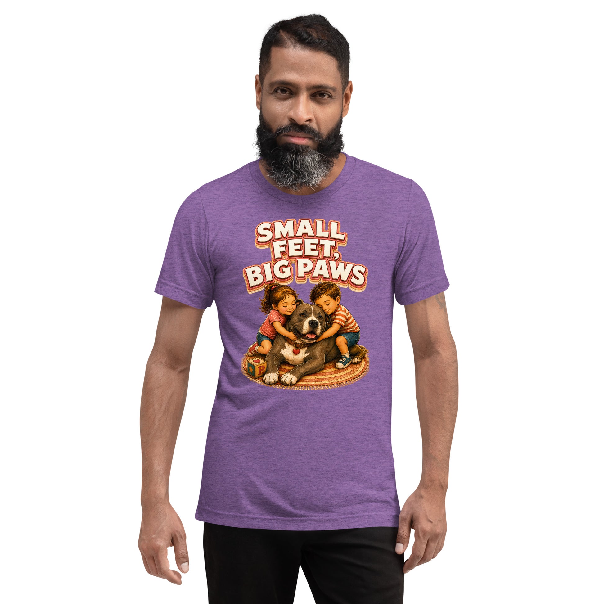 Pitbull Lovers Short Sleeve Tee - Small Feet Big Paws by printfluence.net