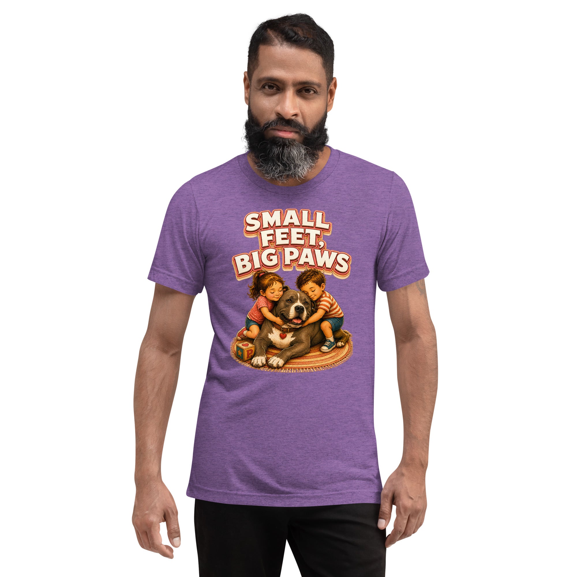 Pitbull Lovers Short Sleeve Tee - Small Feet Big Paws by printfluence.net