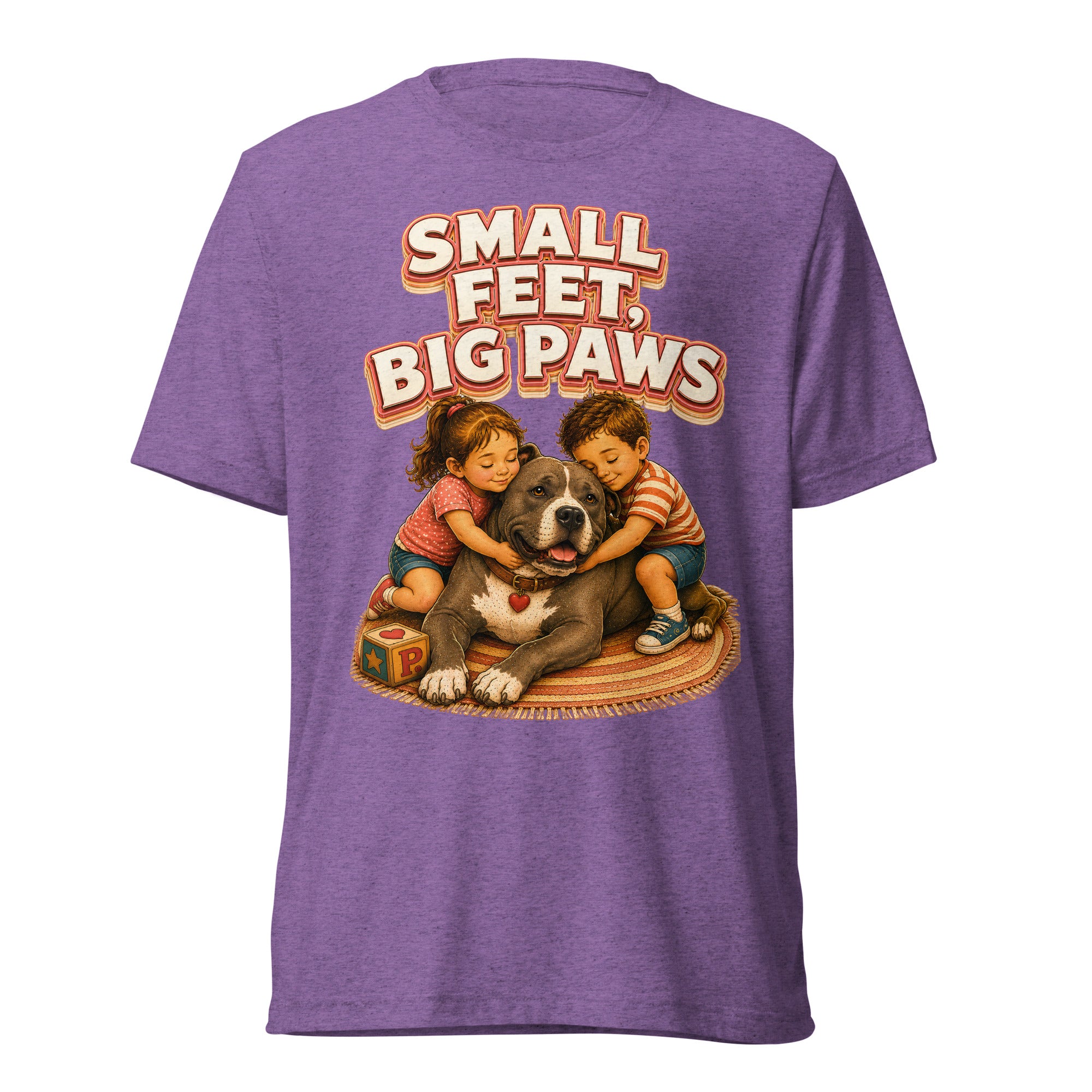 Pitbull Lovers Short Sleeve Tee - Small Feet Big Paws by printfluence.net