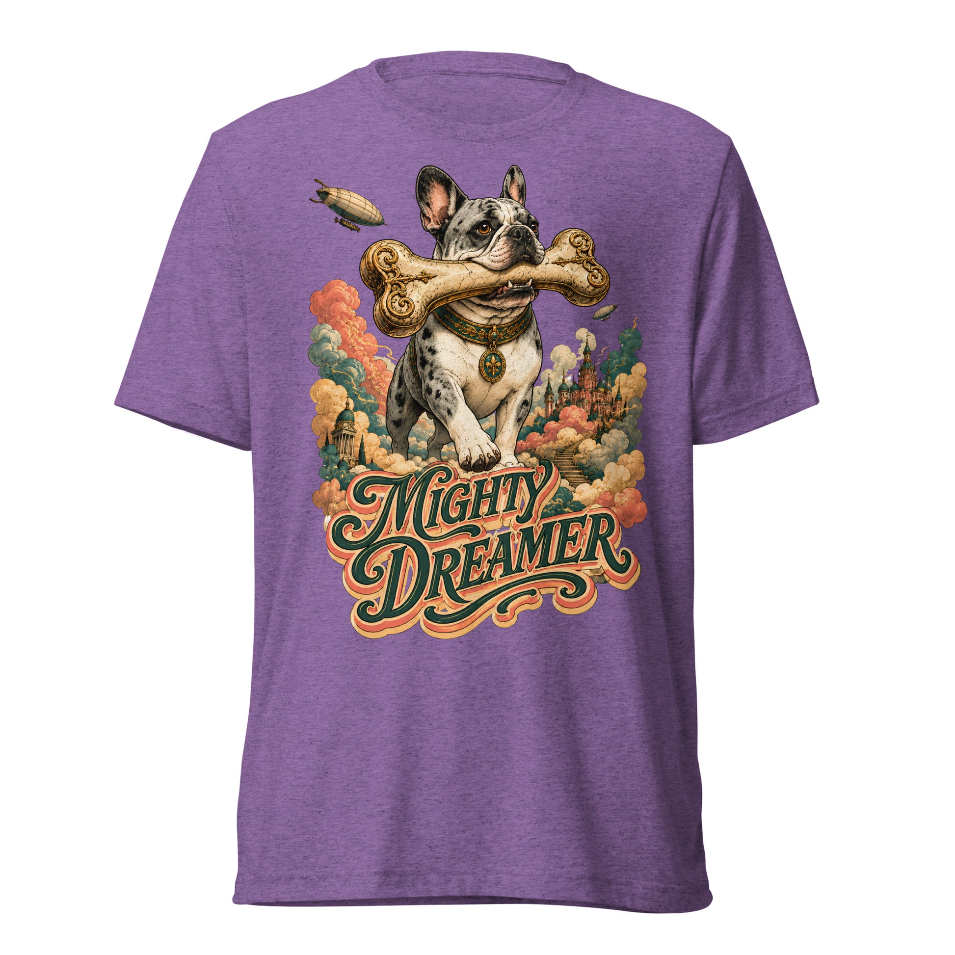 Mighty Dreamer Frenchie Tri-Blend - French Bulldog Lovers Fantasy T-Shirt T-6 by printfluence.net