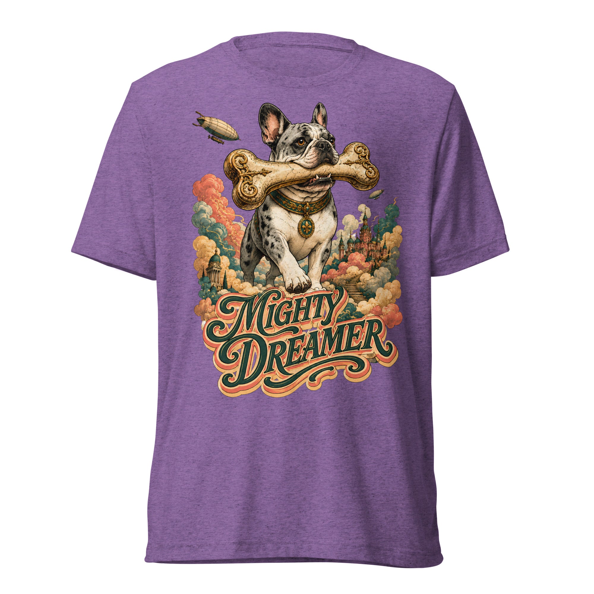 Mighty Dreamer Frenchie Tri-Blend - French Bulldog Lovers Fantasy T-Shirt T-6 by printfluence.net