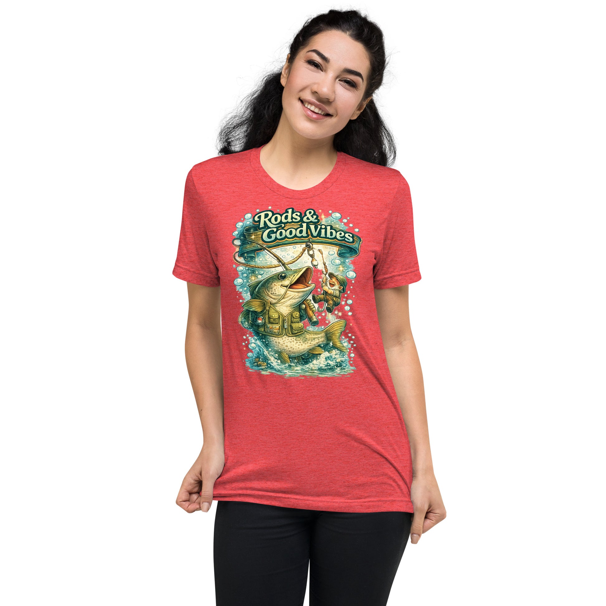 Rods & Good Vibes Fishing T-Shirt | Funny Fishing Lovers Gift by printfluence.net