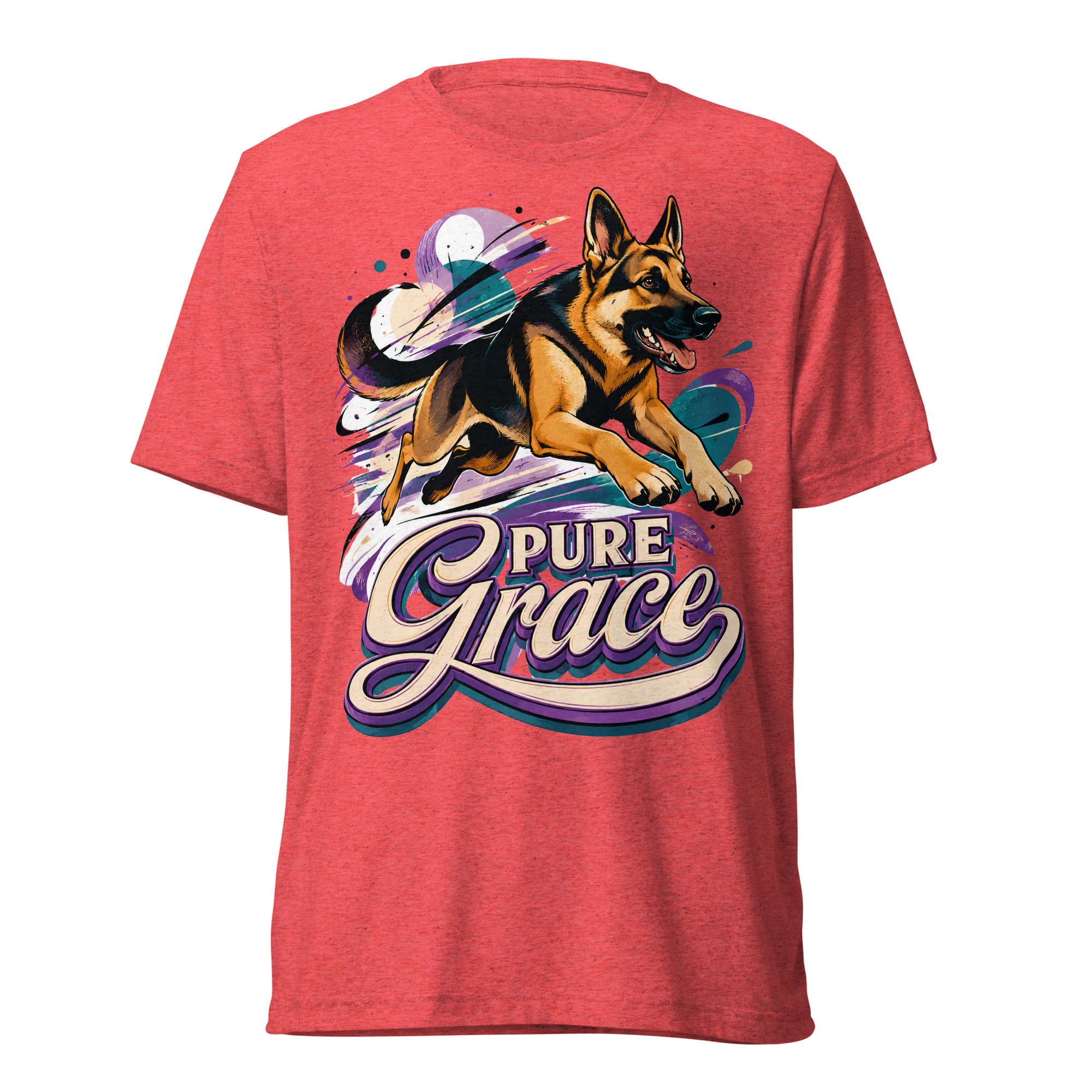 Pure Grace Graphic Tri-Blend T-Shirt | Vintage German Shepherd Unisex Tee T-6 by printfluence.net