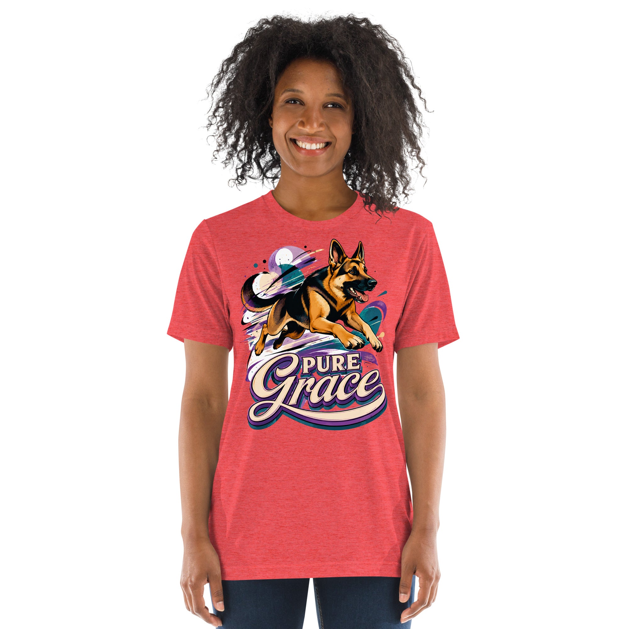 Pure Grace Graphic Tri-Blend T-Shirt | Vintage German Shepherd Unisex Tee T-6 by printfluence.net