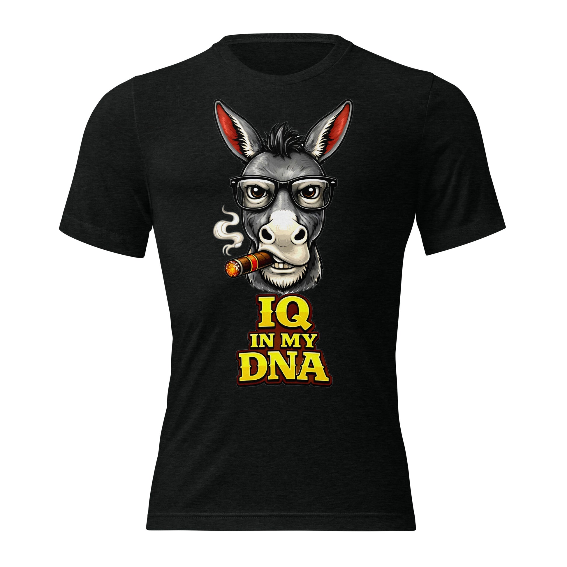 Short sleeve t-shirt - "IQ IN MY DNA" Smart Donkey Graphic Tee – Funny Sarcastic Academic Tri-Blend T-Shirt by printfluence.net