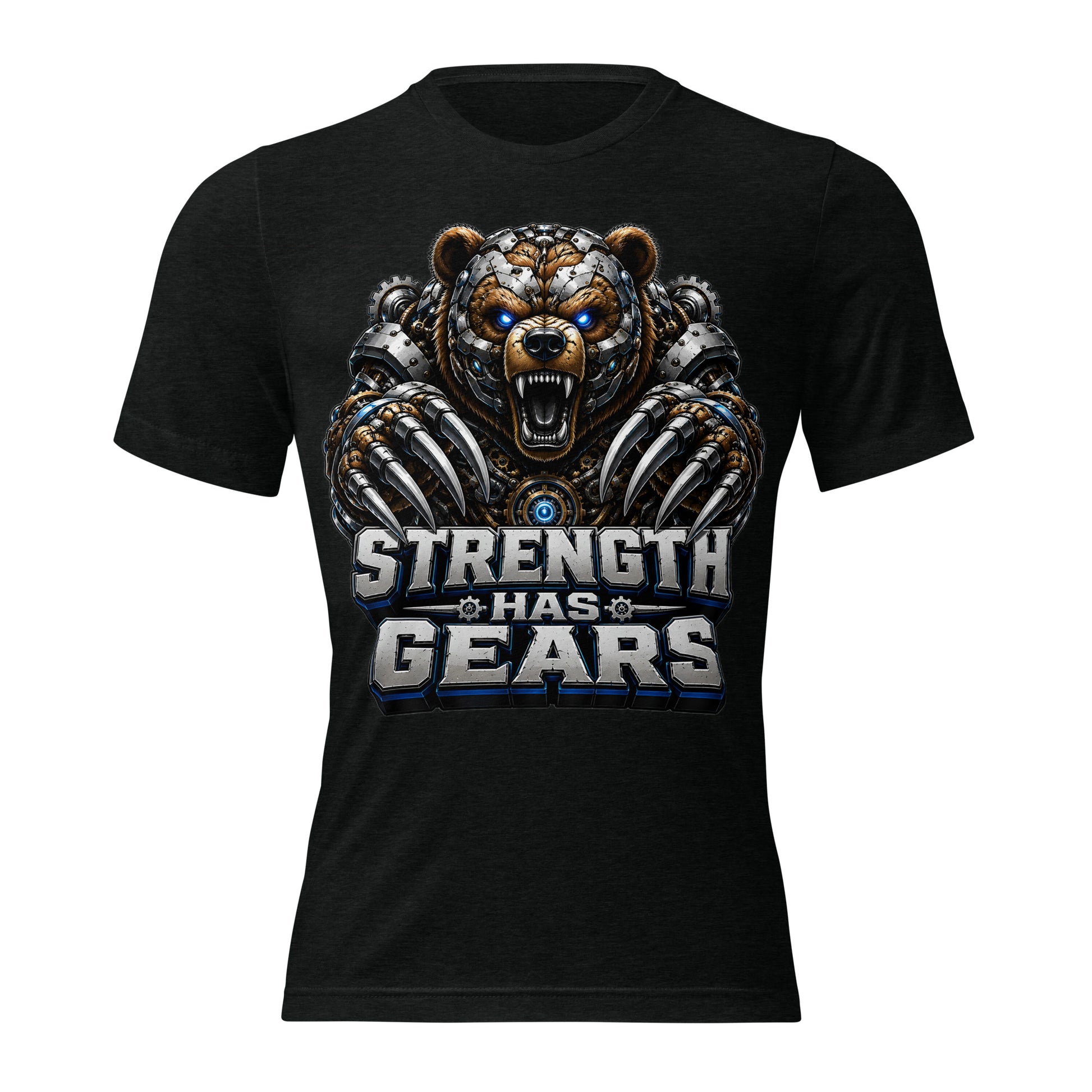 Short sleeve t-shirt - Strength Has Gears - Cybernetic Mecha Bear by printfluence.net