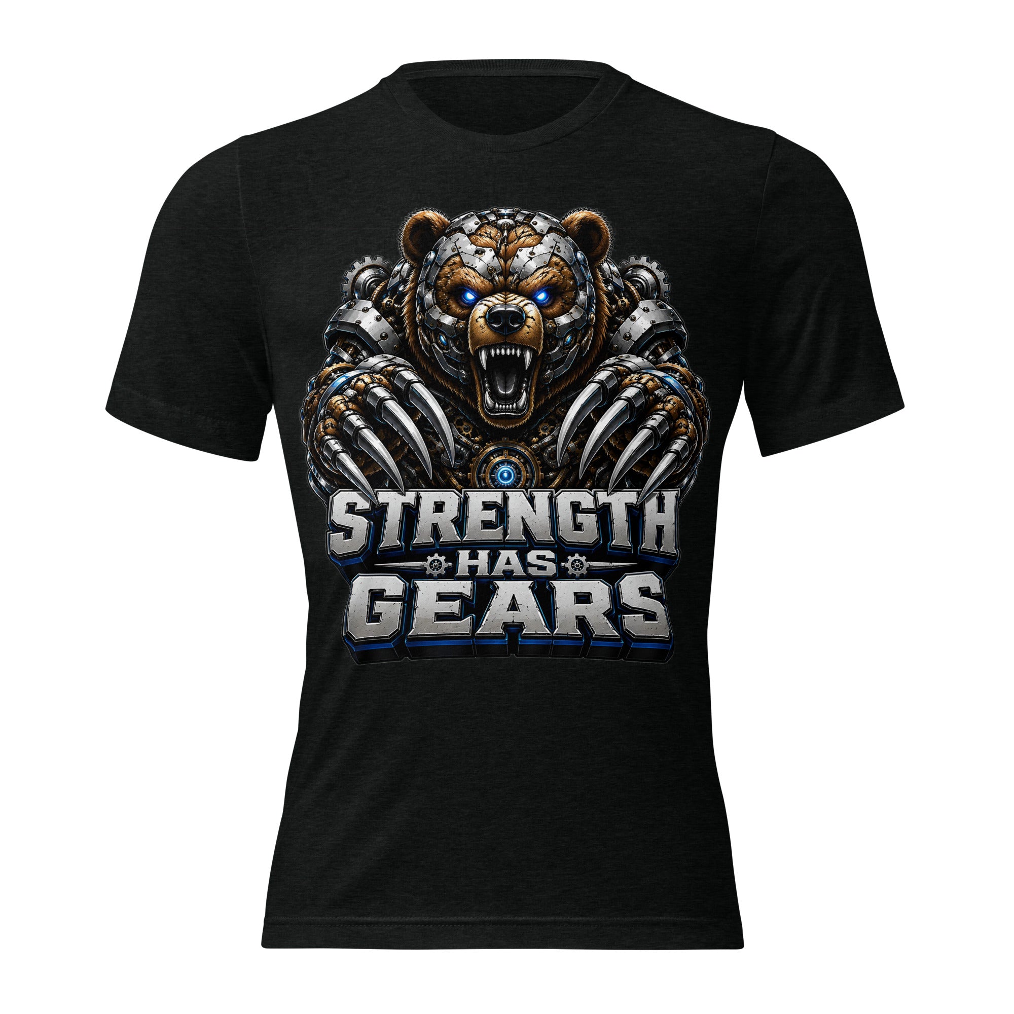 Short sleeve t-shirt - Strength Has Gears - Cybernetic Mecha Bear by printfluence.net