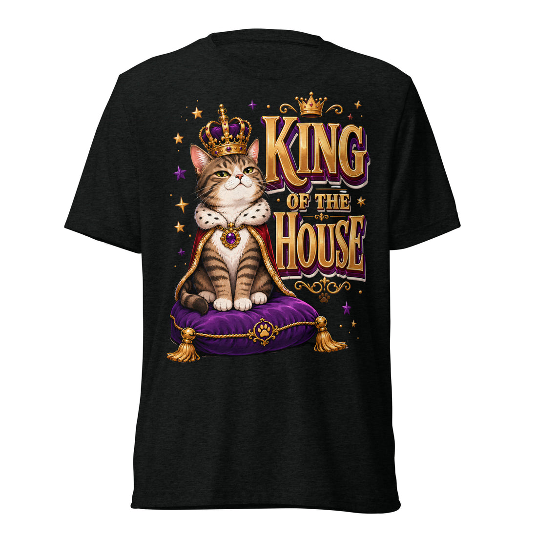Short sleeve t-shirt - Elite King Of The House Cat - Premium Luxury Royal Feline Design by printfluence.net